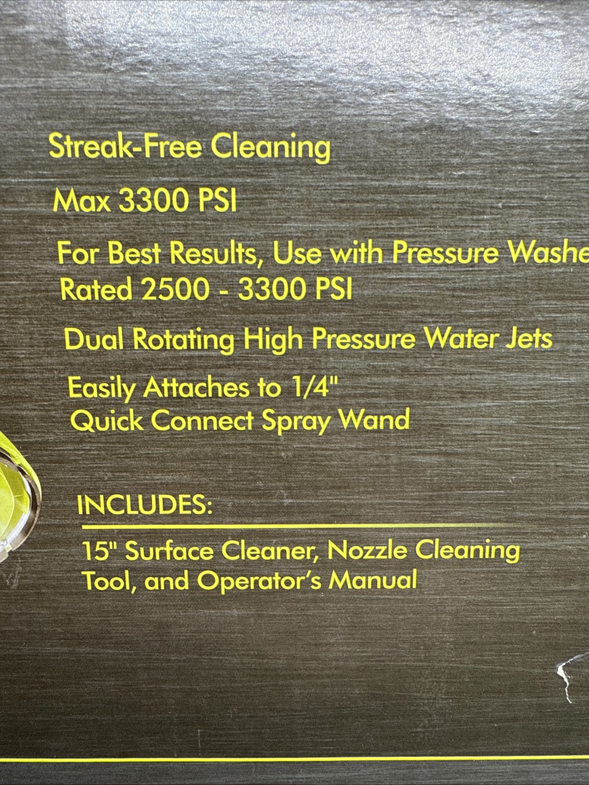 Ryobi Surface Cleaner 15 Inch for Gas Pressure Washer 1/4in Quick Connect