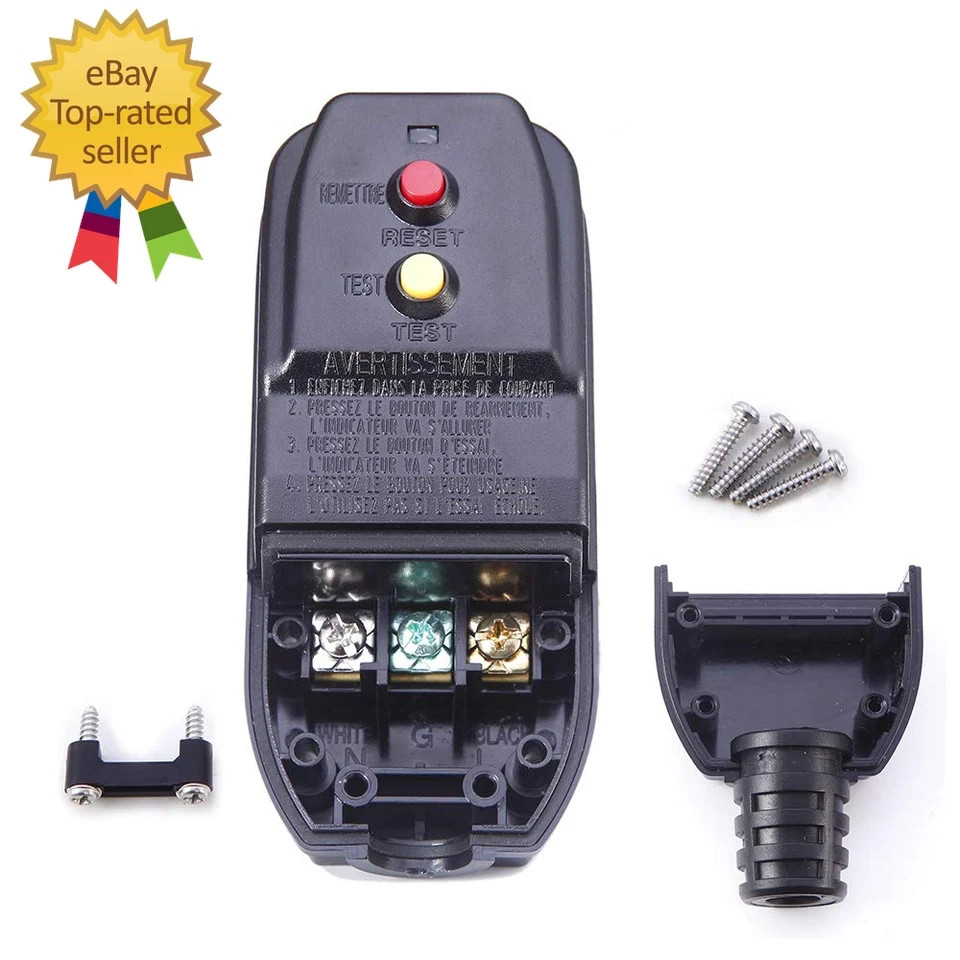 Replacement GFCI Plug for Pressure Washer Pool Pump 15Amp 3 Prong Circuit Breake