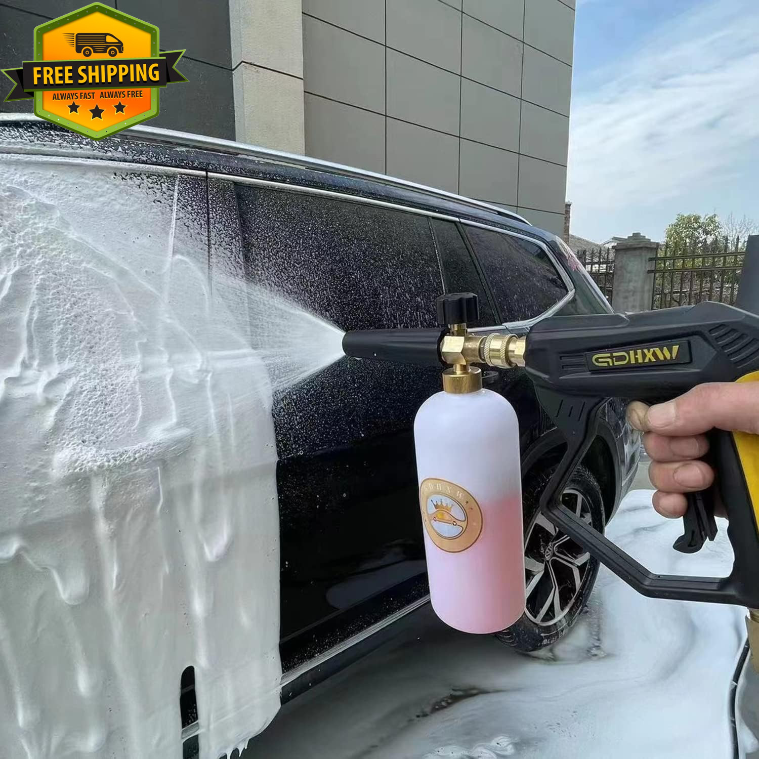 High Pressure Washer Spray Wand with Foam Cannon and 7 Nozzles Car Wash Kit