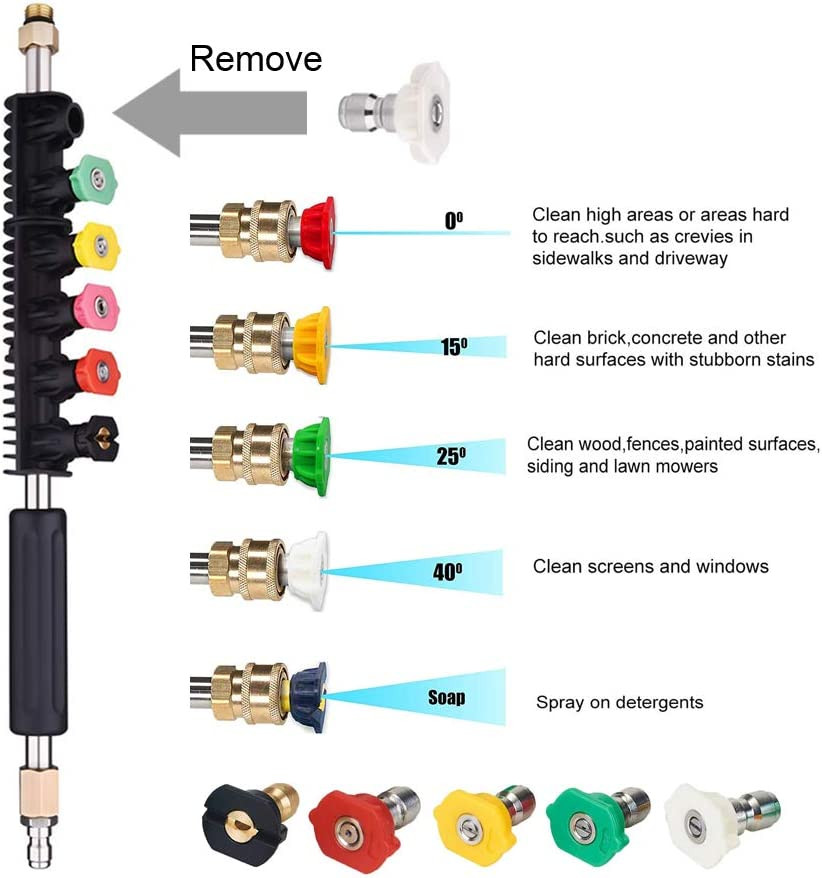 120Inch Stainless Steel Pressure Washer Extension Wand Power Washer Lance with S