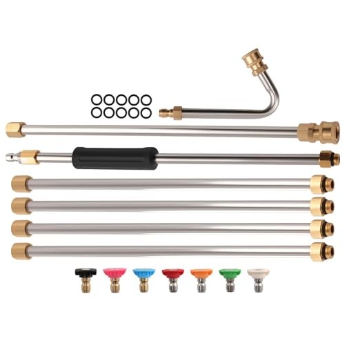 Pressure Washer Extension Wand for Gutter Cleaning With 7 Spray Nozzle Tips,