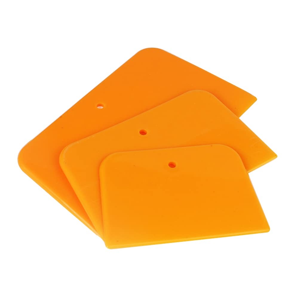 Frandilo 15pcs Body Filler Spreader, Hard Plastic 4/5/6 Inch Reusable orange