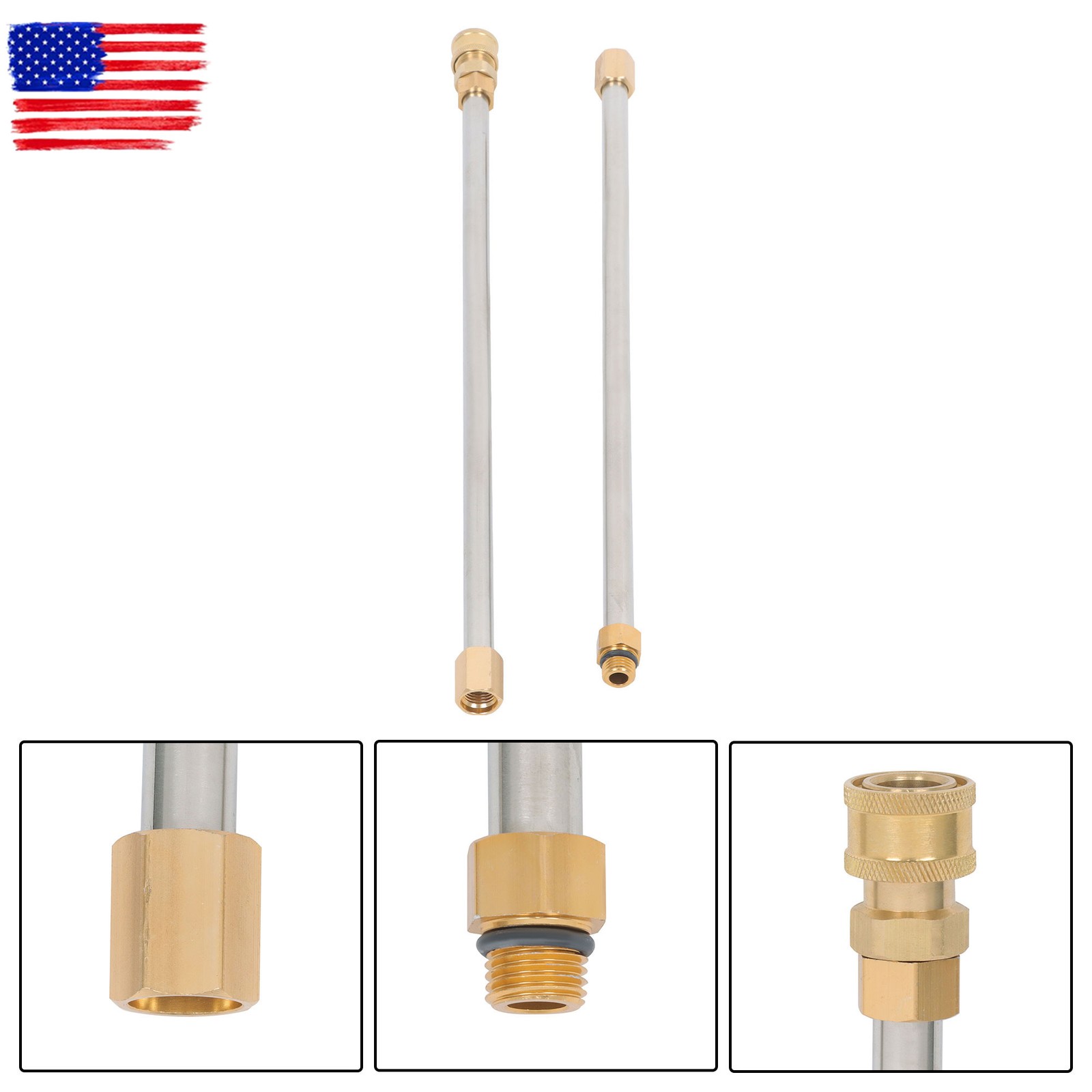 9-Piece 4000 PSI High Pressure Water Gun Extension Rod Wand 1/4’’Quick Connect