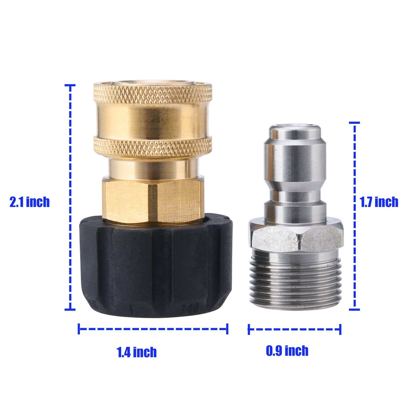 Pressure Washer Adapter Set M22 14mm to 3/8 inch Quick Connect and Disconnect