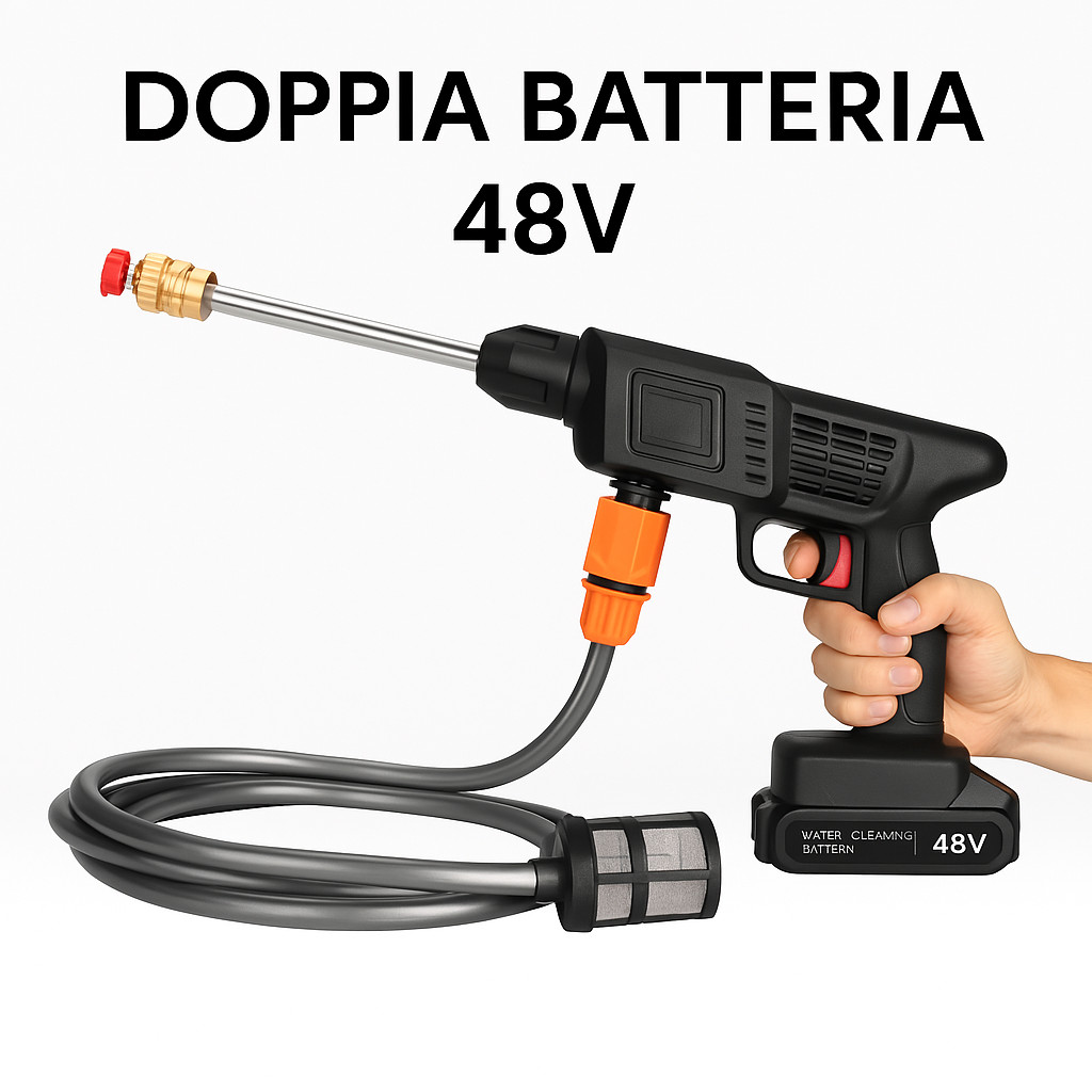 Portable High Pressure Battery Washer + Accessories 48V 2 Batteries