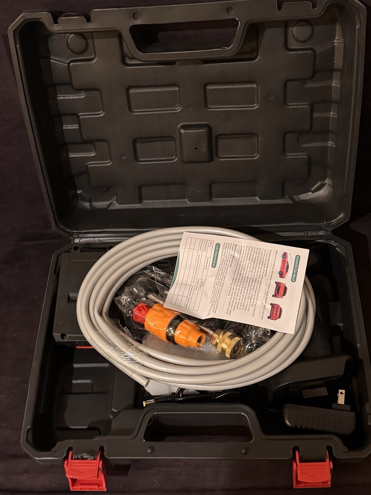 Electric Cordless High Pressure Washer Portable Power Cleaner Kit With 2 Nozzle
