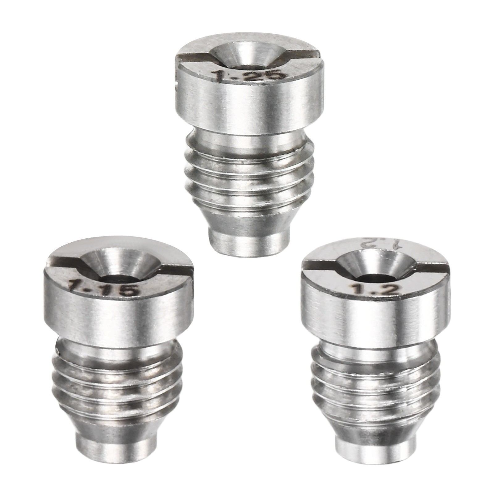 3-Pack 1.15/1.2/1.25 mm Stainless Steel Foam Cannon Orifice Nozzle Tips