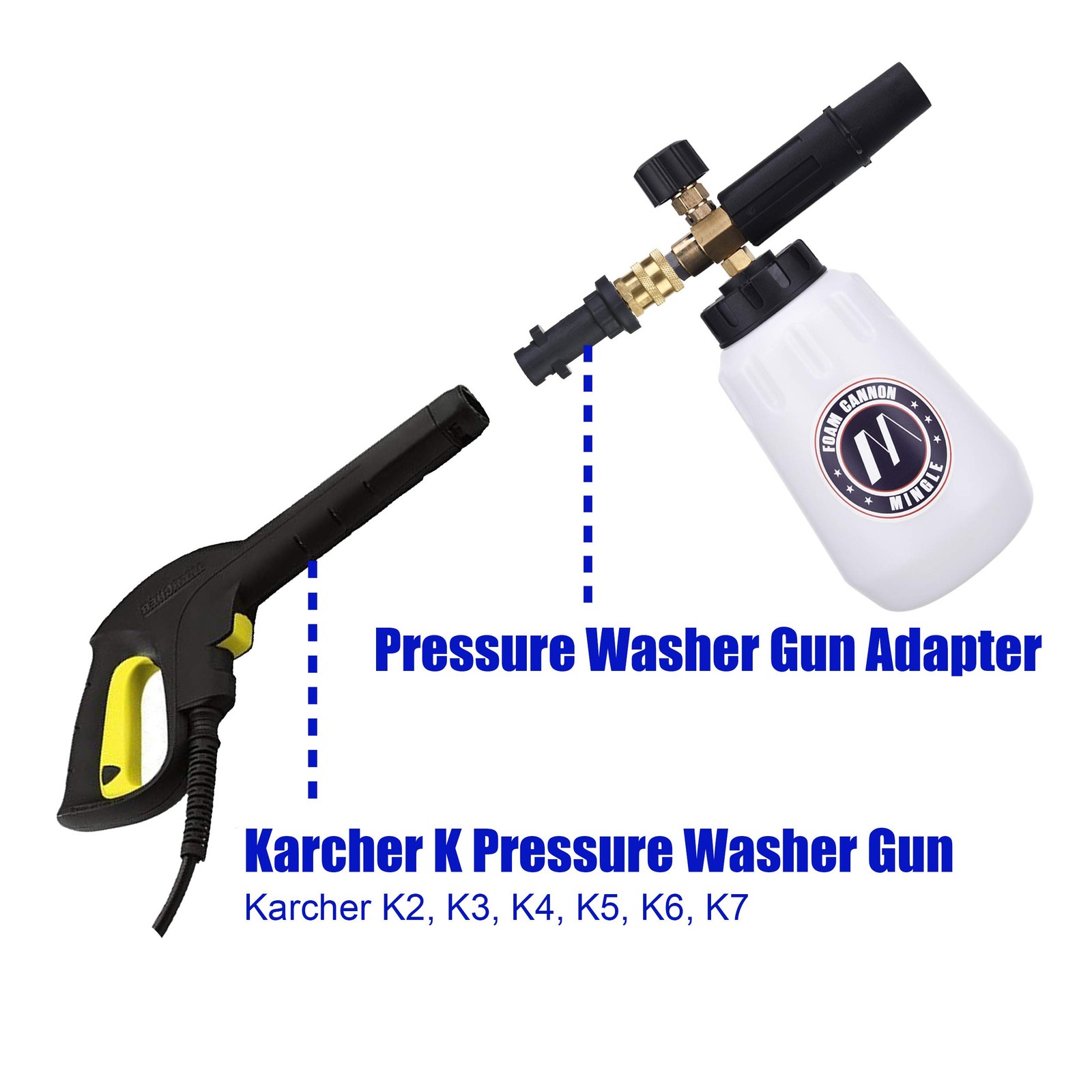 Foam Cannon, Compatible Karcher K2-K7, with 5 Nozzle Tips