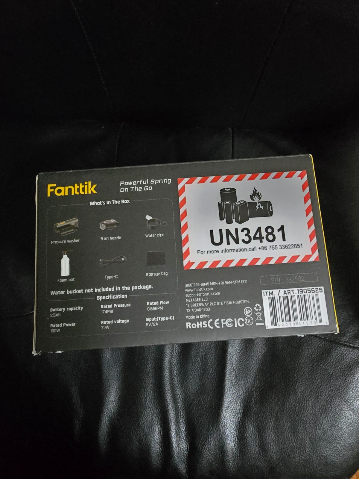 NEW in Box – Fanttik K100 Flip Portable Lithium Battery Power Washer 174PSI