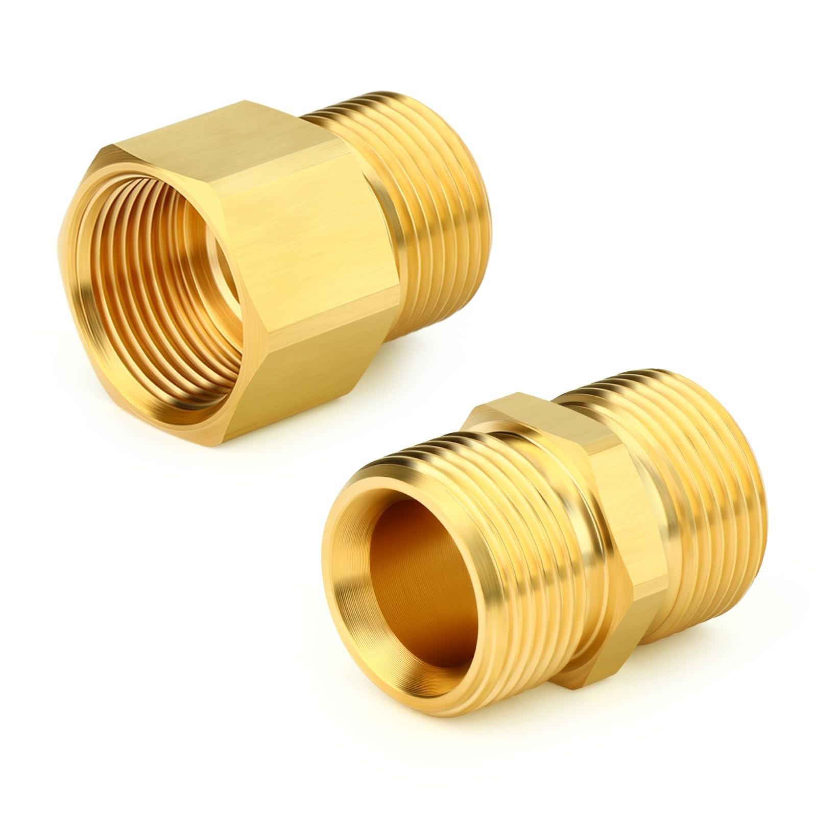4 PCS Brass M22 Pressure Washer Fitting 14mm Male Female Hose Connector