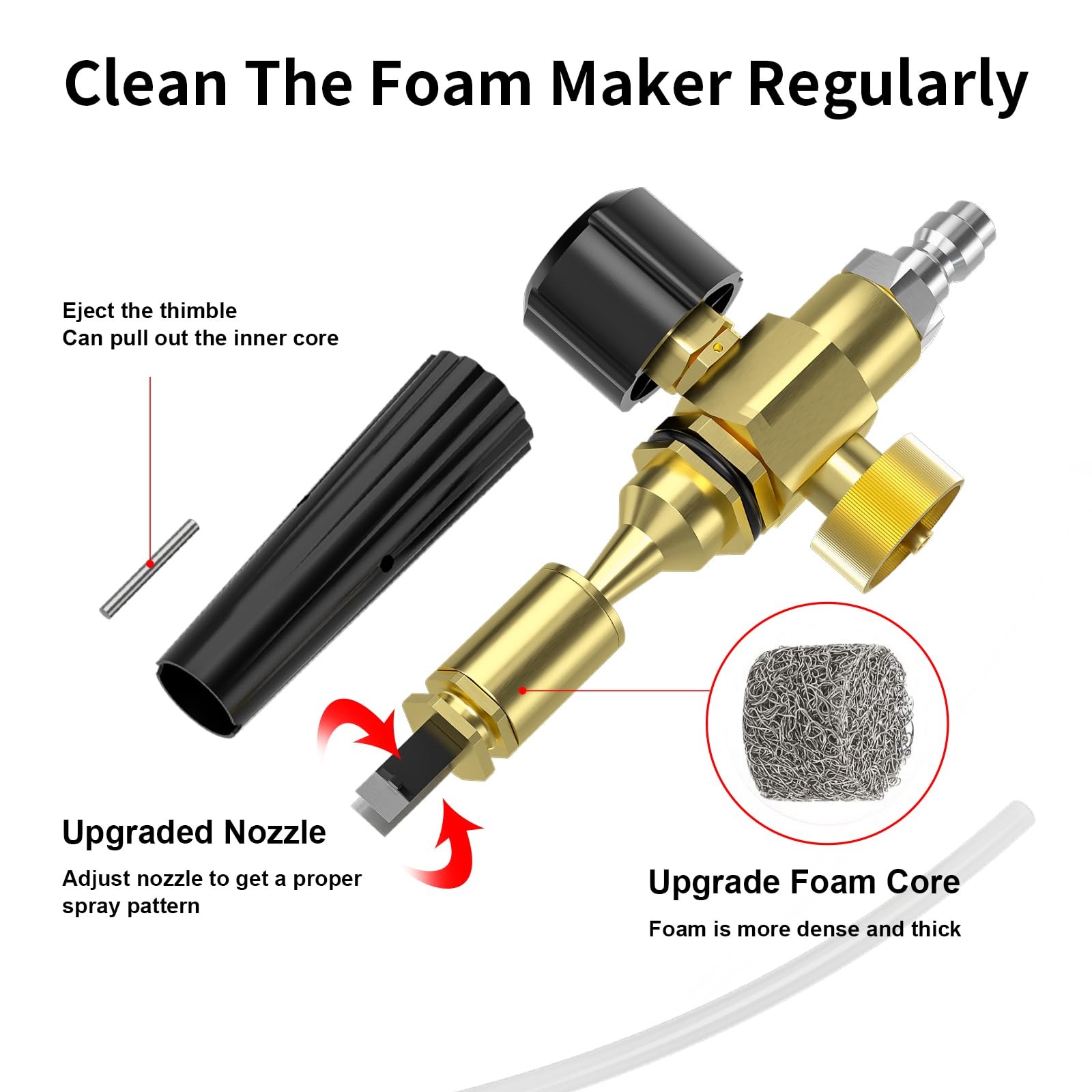 Short Pressure Washer Gun with Foam Cannon, 1/4 Inch Quick Connector, with 5 …