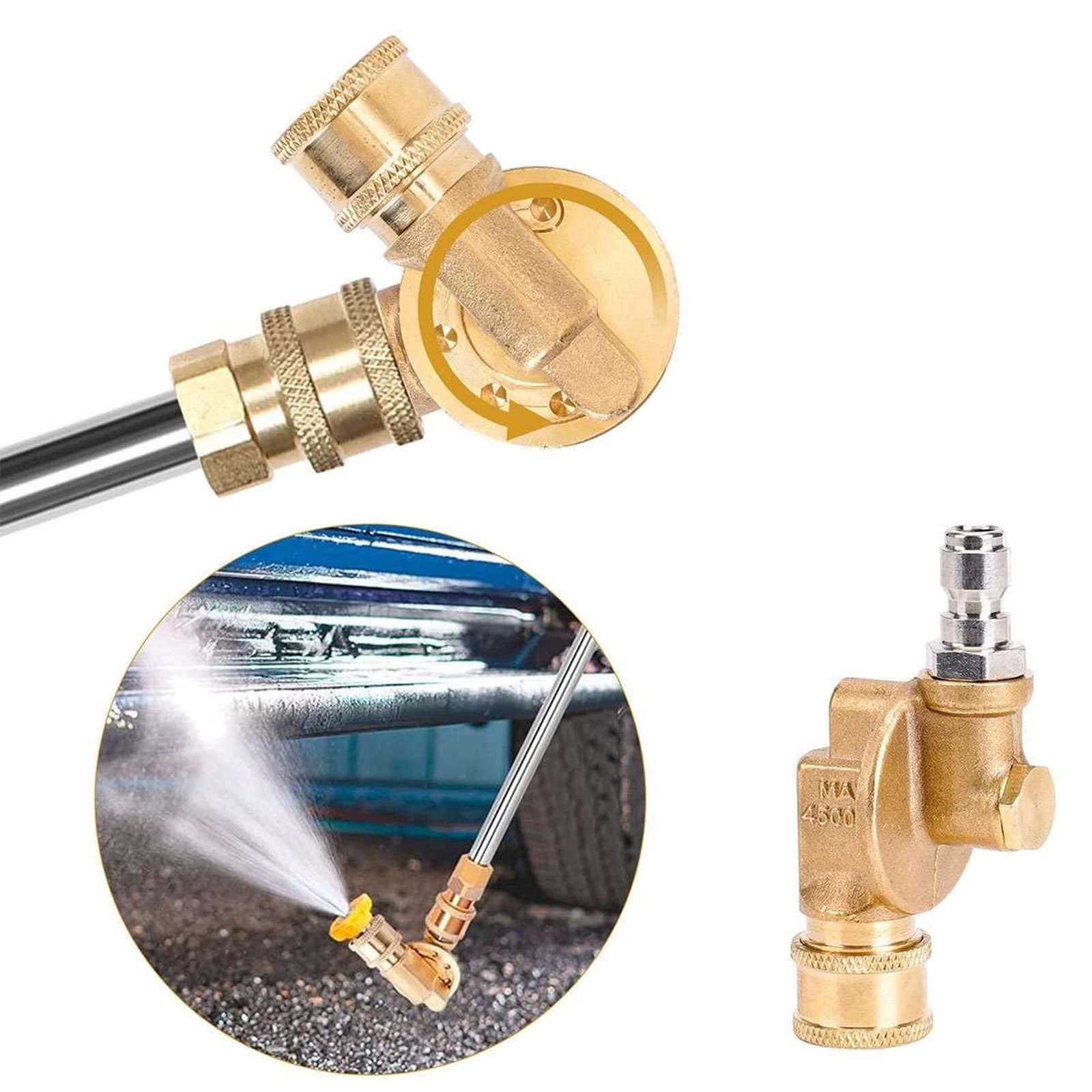 4500 PSI Brass Angle Coupler 1/4 Quick Connect Fitting 7 Position For Spray Wand