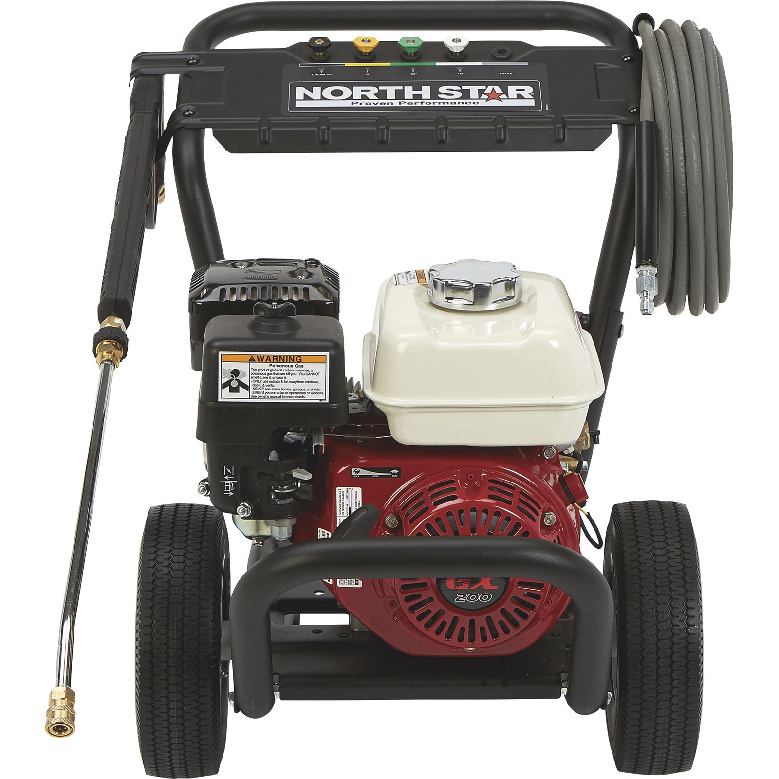 NorthStar Gas Cold Water Pressure Washer, Honda GX200 OHV Engine, 3300 PSI, 2.5