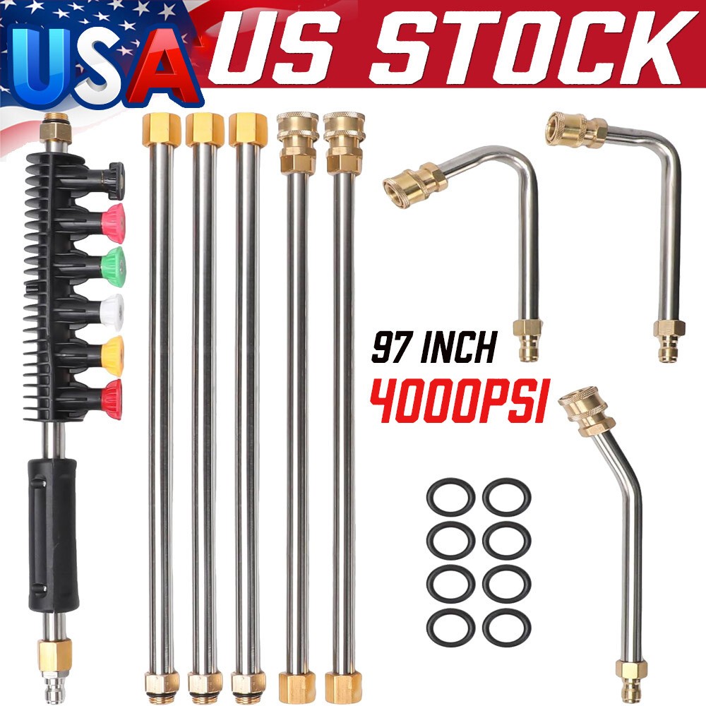 97inch Pressure Washer Extension Wand, Replaceable Upgraded Power Washer Lance