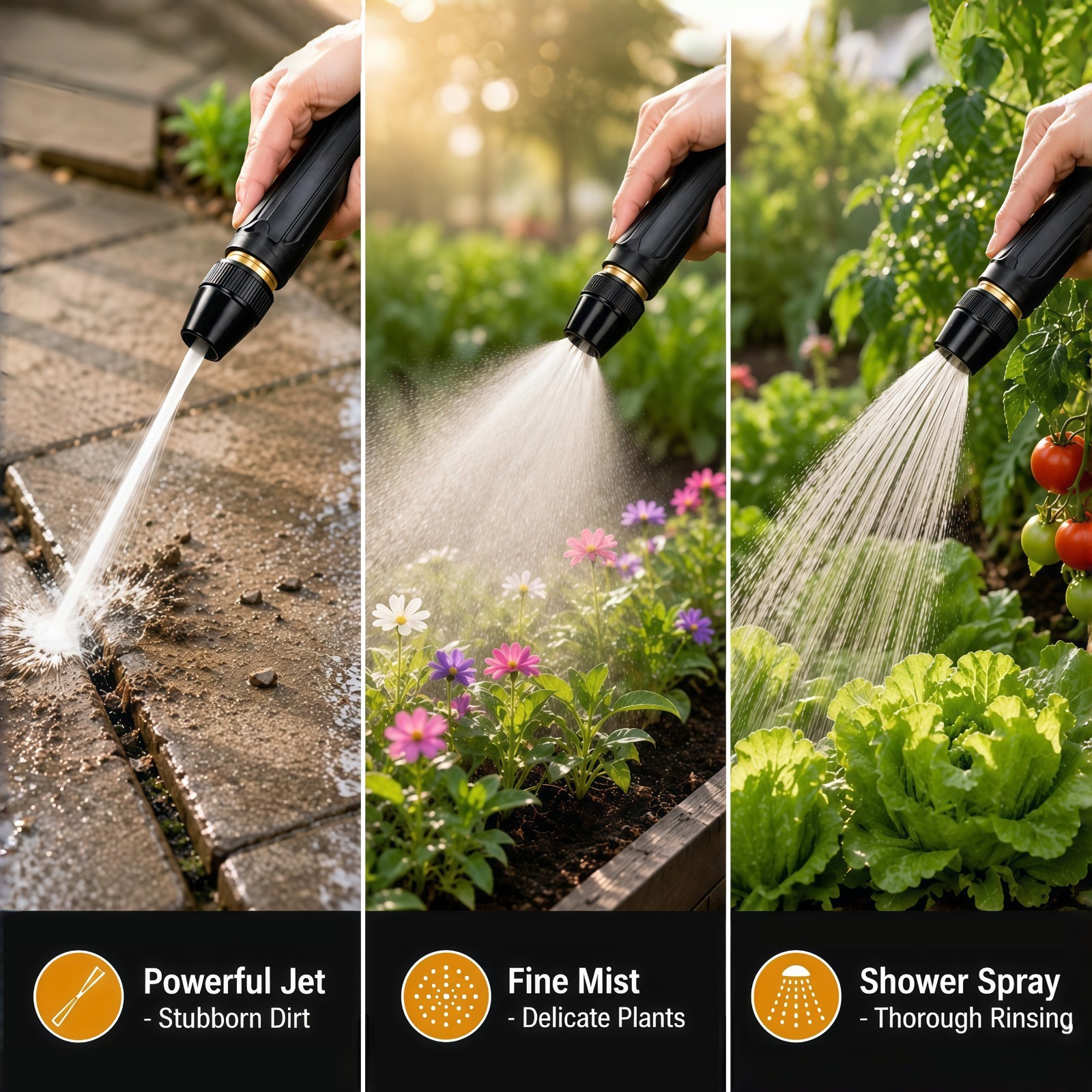Water Spray Gun High Pressure Metal Brass Nozzle Car Garden Lawn Wash Hose PipLG