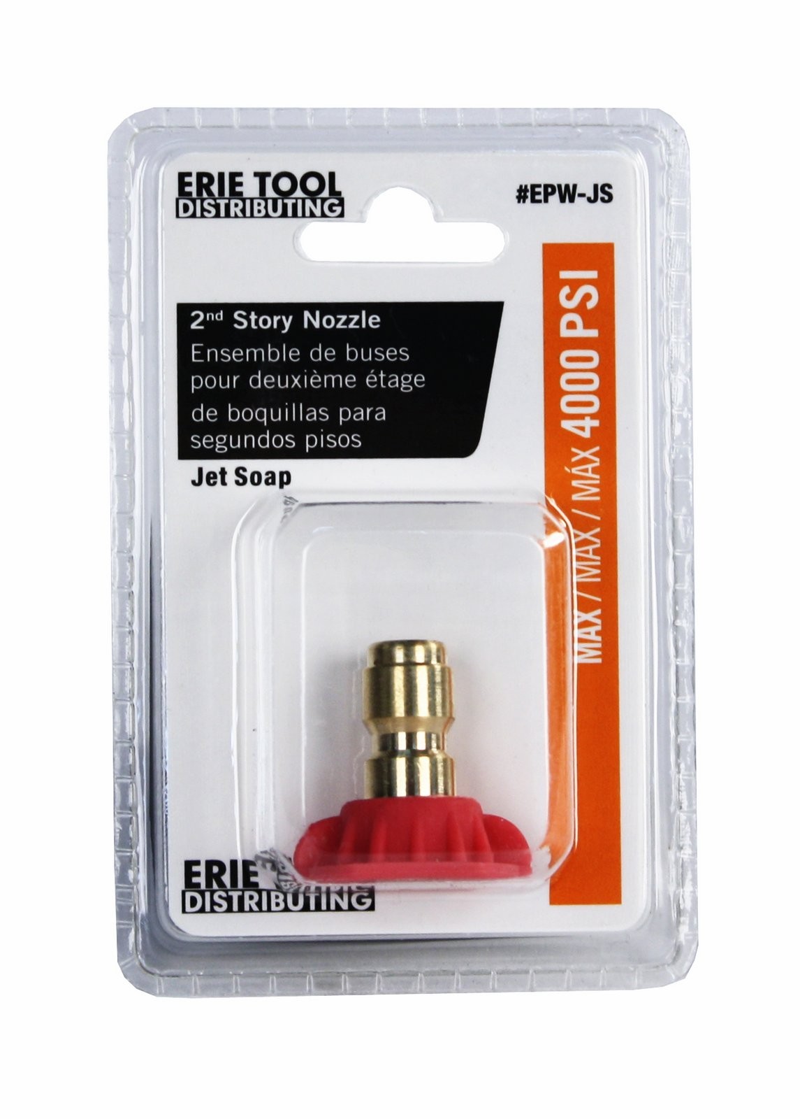 Erie Tools High Pressure Washer Jet and Soap Nozzle Kit for 2nd Story Cleaning