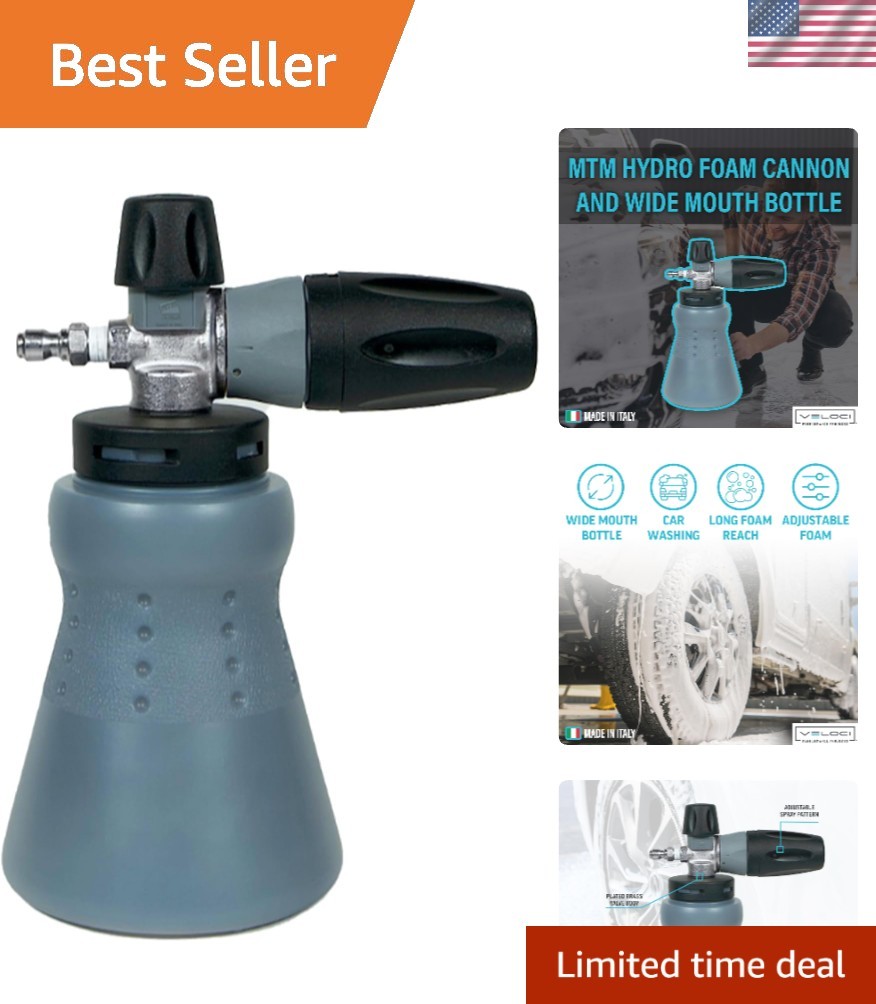 PF22 Foam Cannon with 32 oz Wide Mouth Bottle – Professional Car Wash Essential