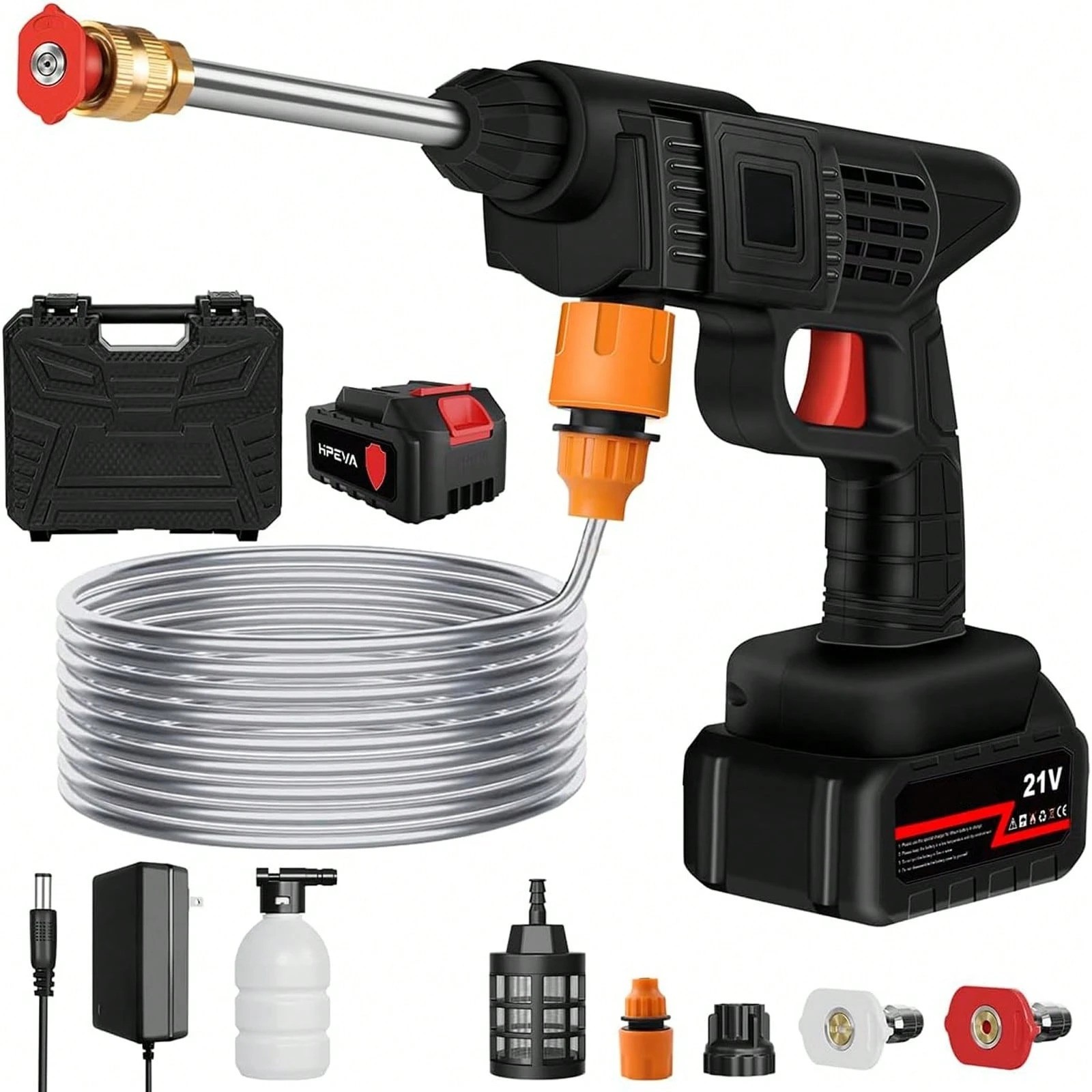 Cordless Portable Power Washer High Pressure Water Gun Battery Operated