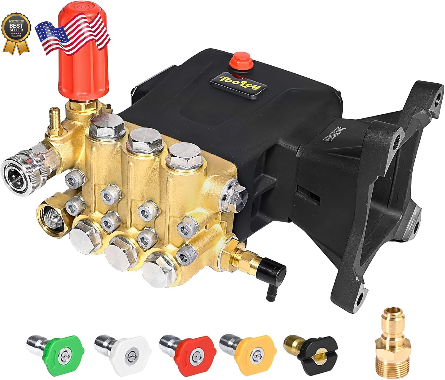 Pressure Washer Pump 3600-4400 PSI Max 4.4 GPM, 1 inch Shaft Horizontal Tripl