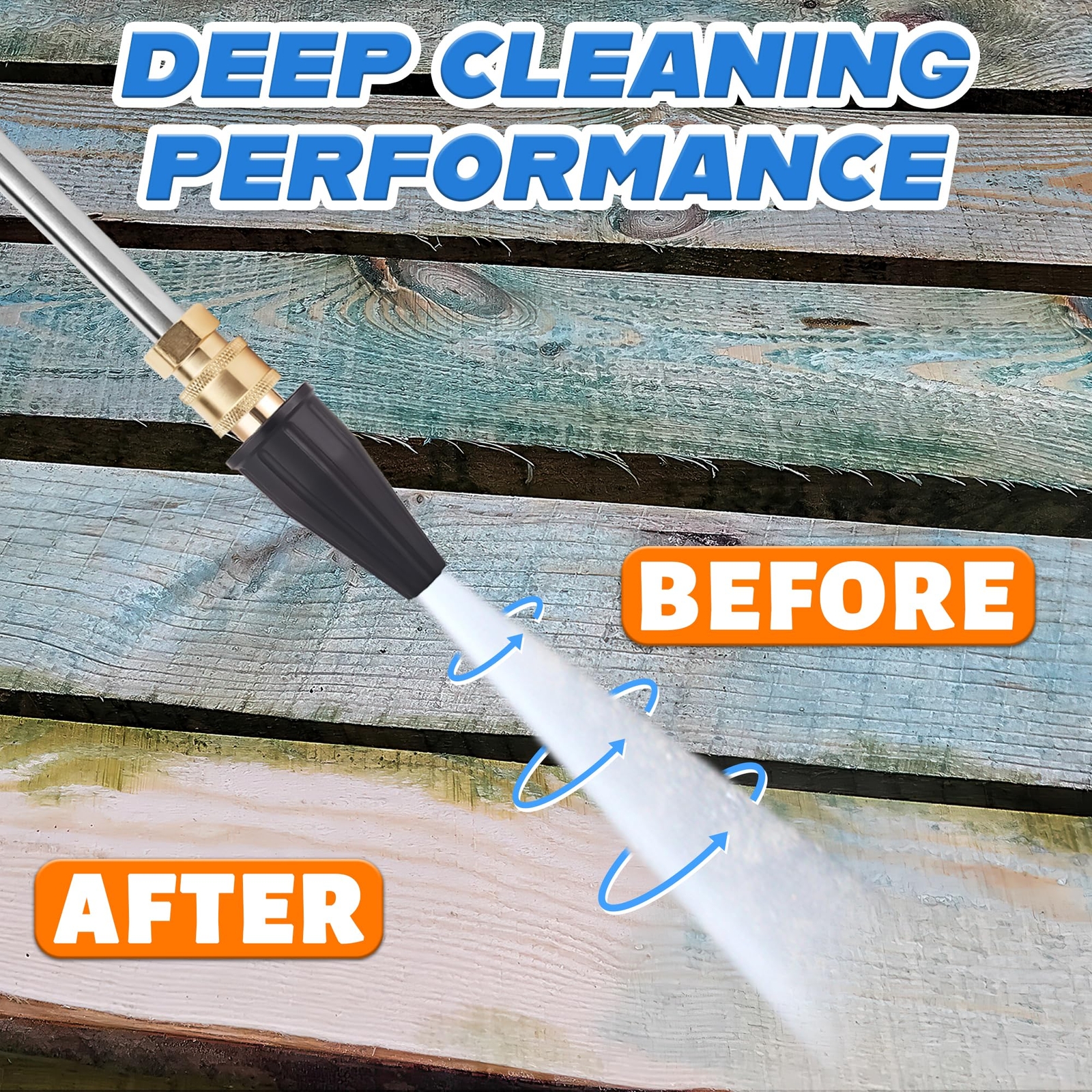 360° Rotating Turbo Nozzle Pressure Washer Tips 4000 PSI 4.0 GPM 1/4” Quick …