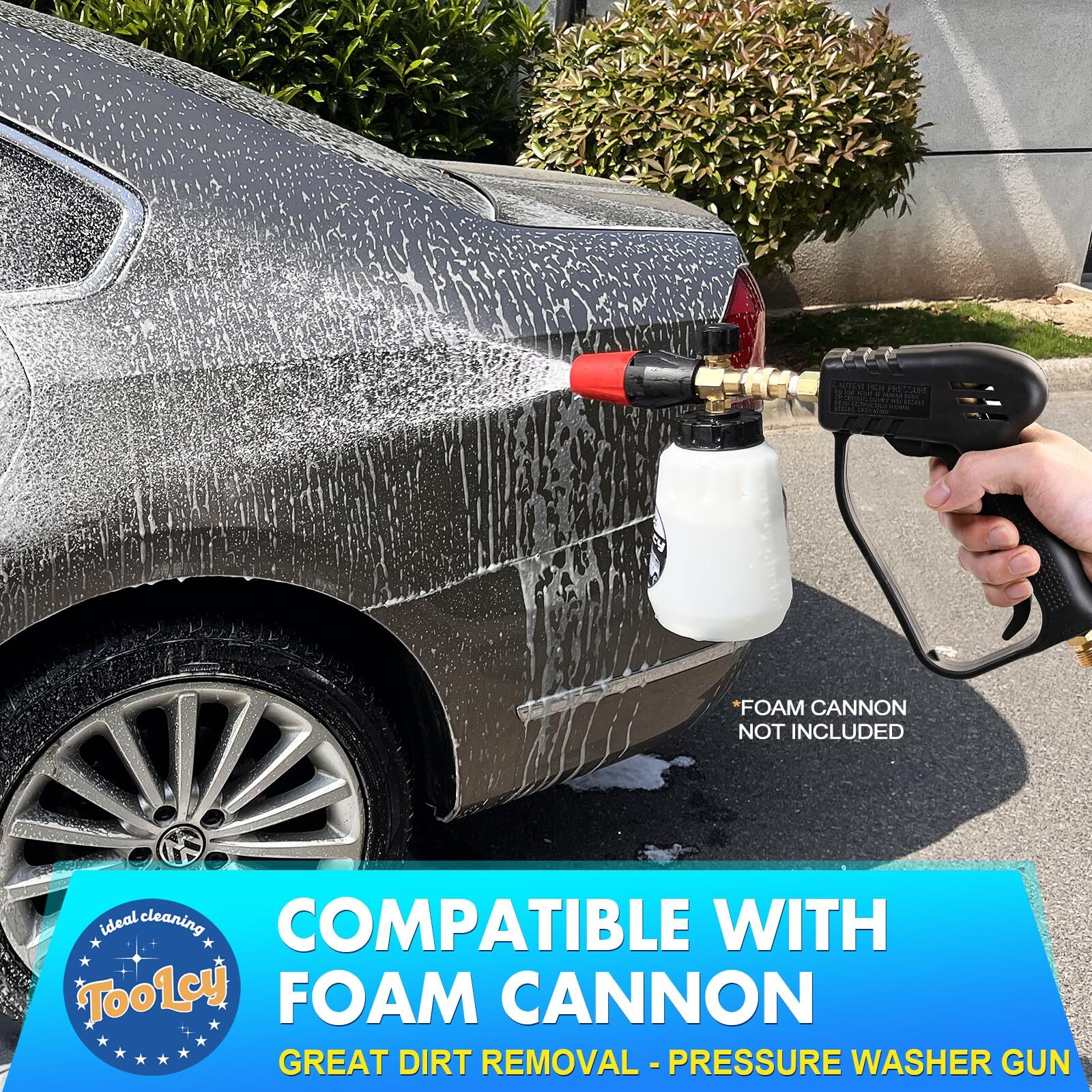 TOOLCY 4000 PSI Pressure Washer Gun with M22-14mm/15mm Inlet 1/4″ Quick Connect