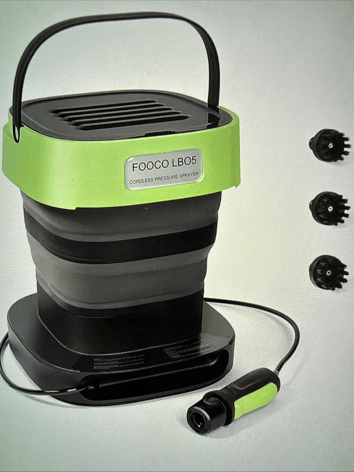 Portable Cordless Electric Sprayer, 3.2 Gal Water Tank, 3 Nozzles, Rechargeable