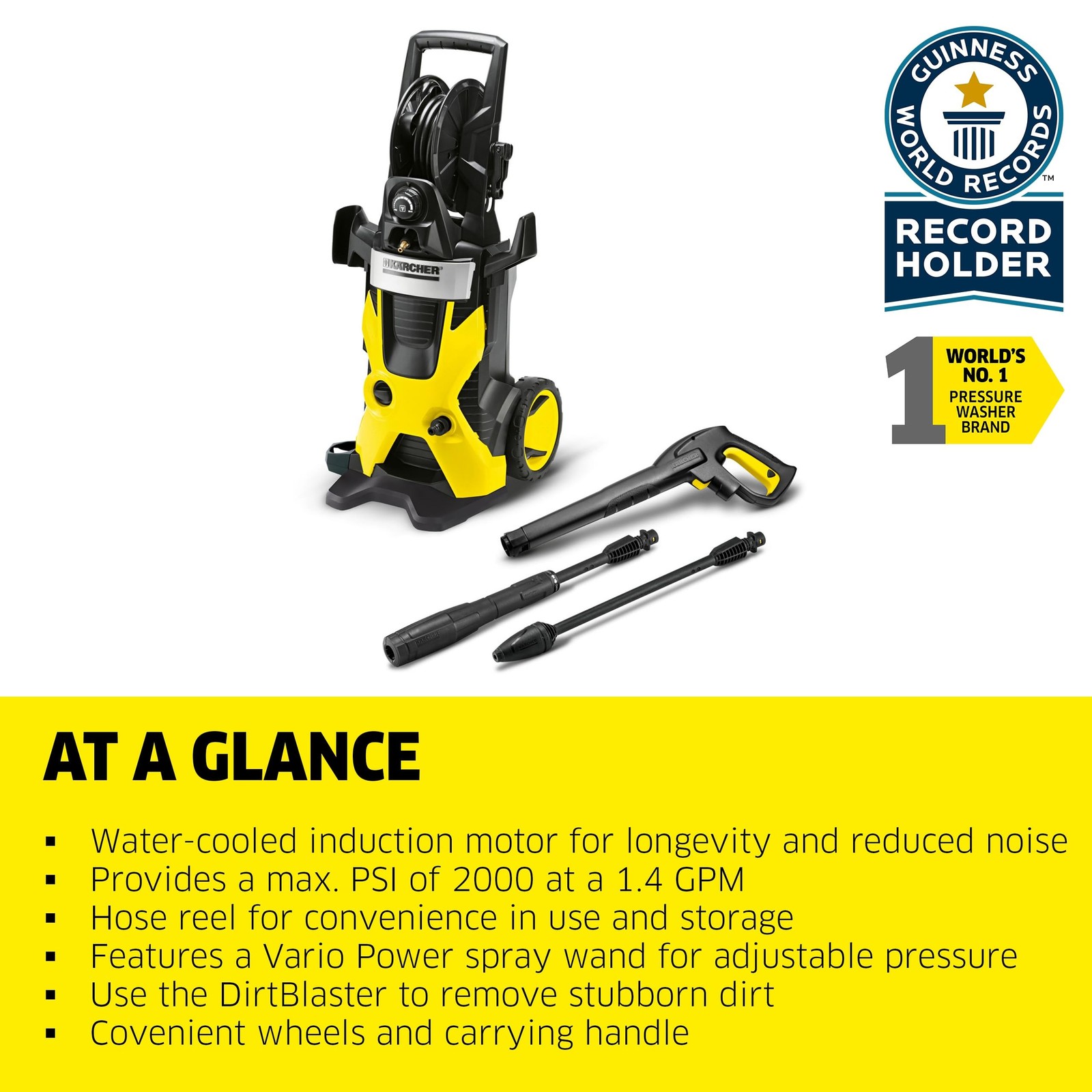 Kärcher K5 Premium Electric Pressure Washer 2000 PSI – with Vario Power & Dir…