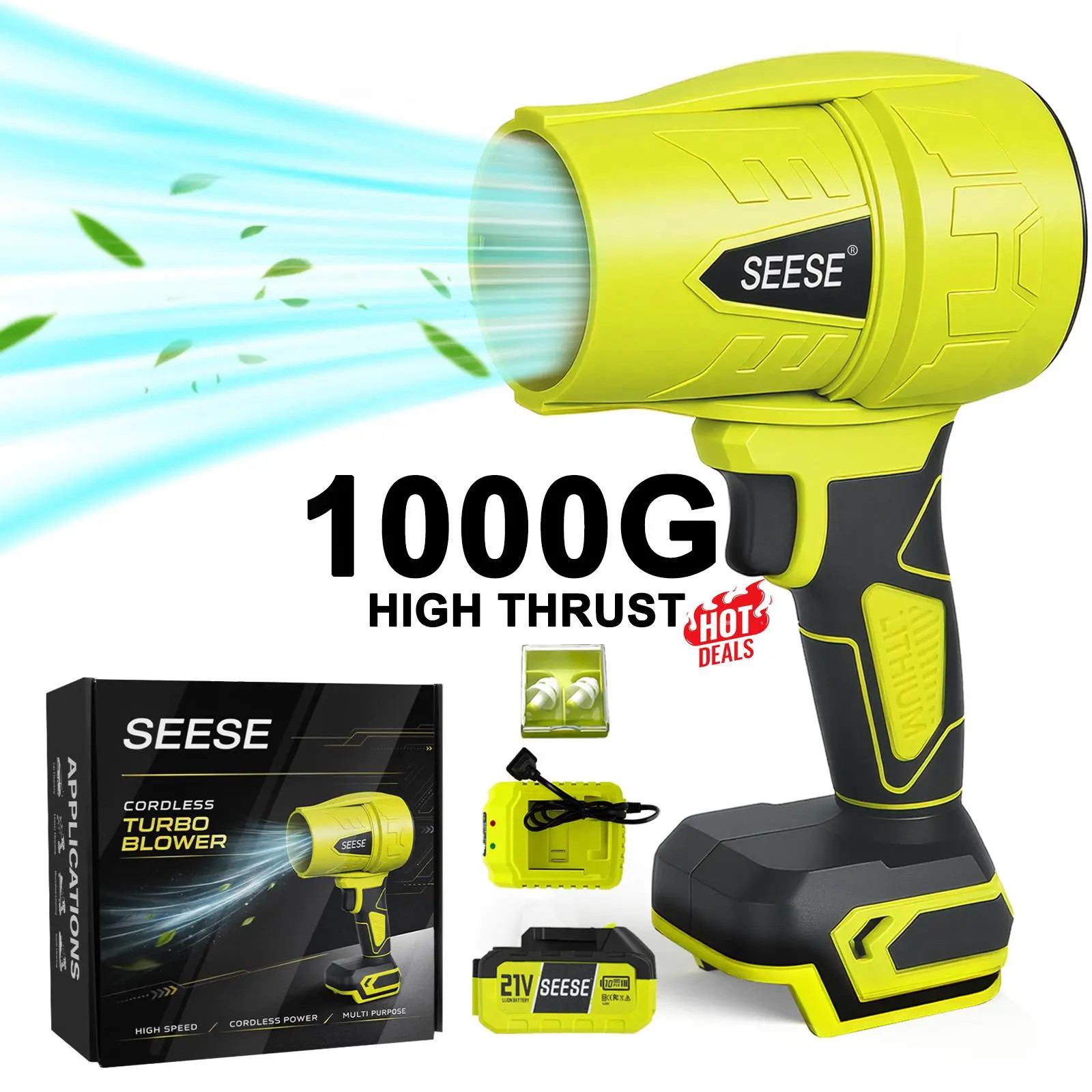 【Dealsforyoudays】Seese 21V Cordless Car Cleaning Kit with 1000 PSI Pressure Wash