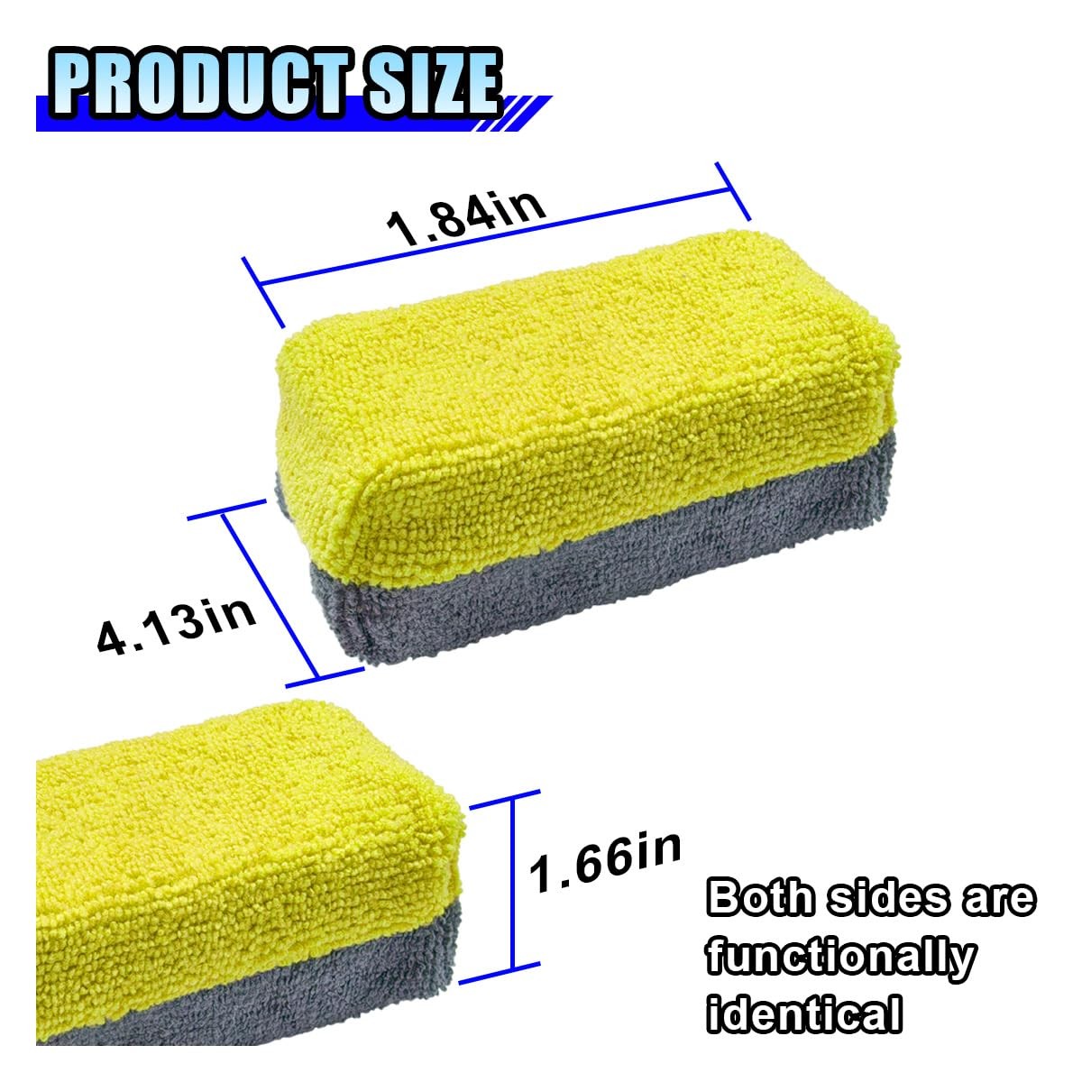 12PCS Ceramic Coating Applicator Sponge, 4.13” x 1.84” Microfiber Car Detai…