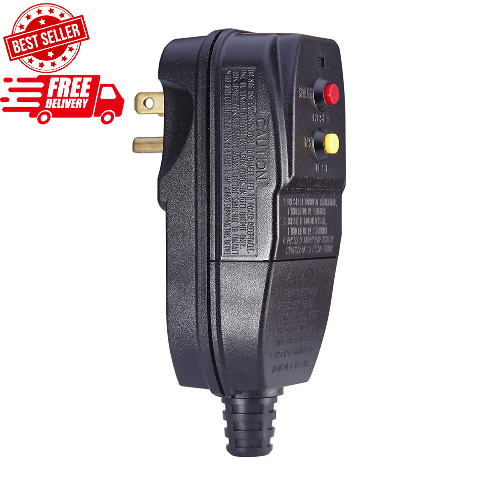 Replacement GFCI Plug for Pressure Washer Pool Pump 15Amp 3 Prong Circuit Breake