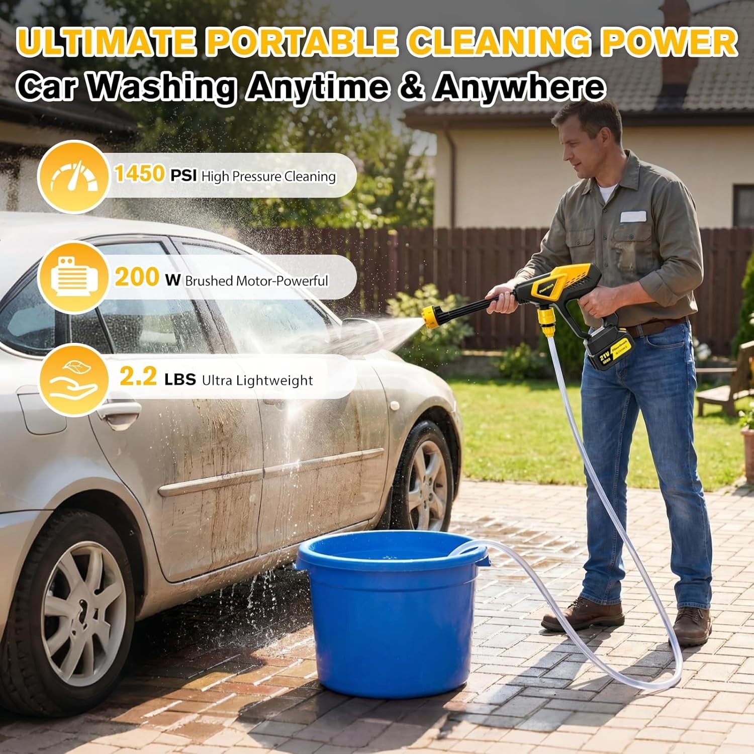 Cordless Pressure Washer for M Battery, Portable Cordless Power Wash