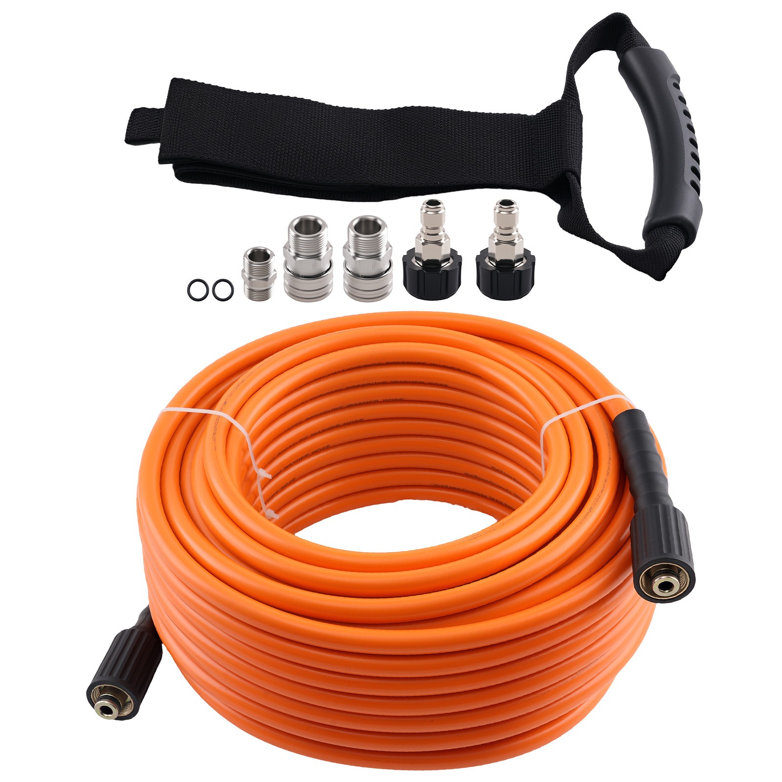 1/4″ Pressure Washer Hose 100FT 5800PSI Extension Hose w/ M22 to 3/8″ Adapter