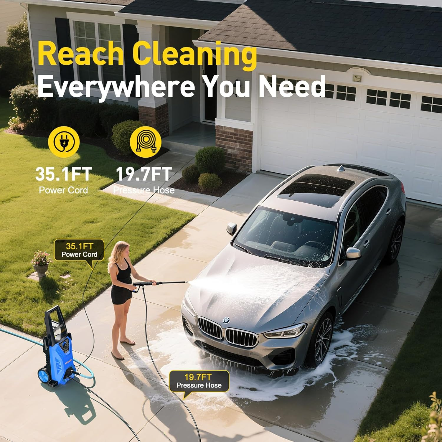 Electric Pressure Washer, 4200 PSI 2.8 GPM Power Washer with 1000ML Foam Cannon,