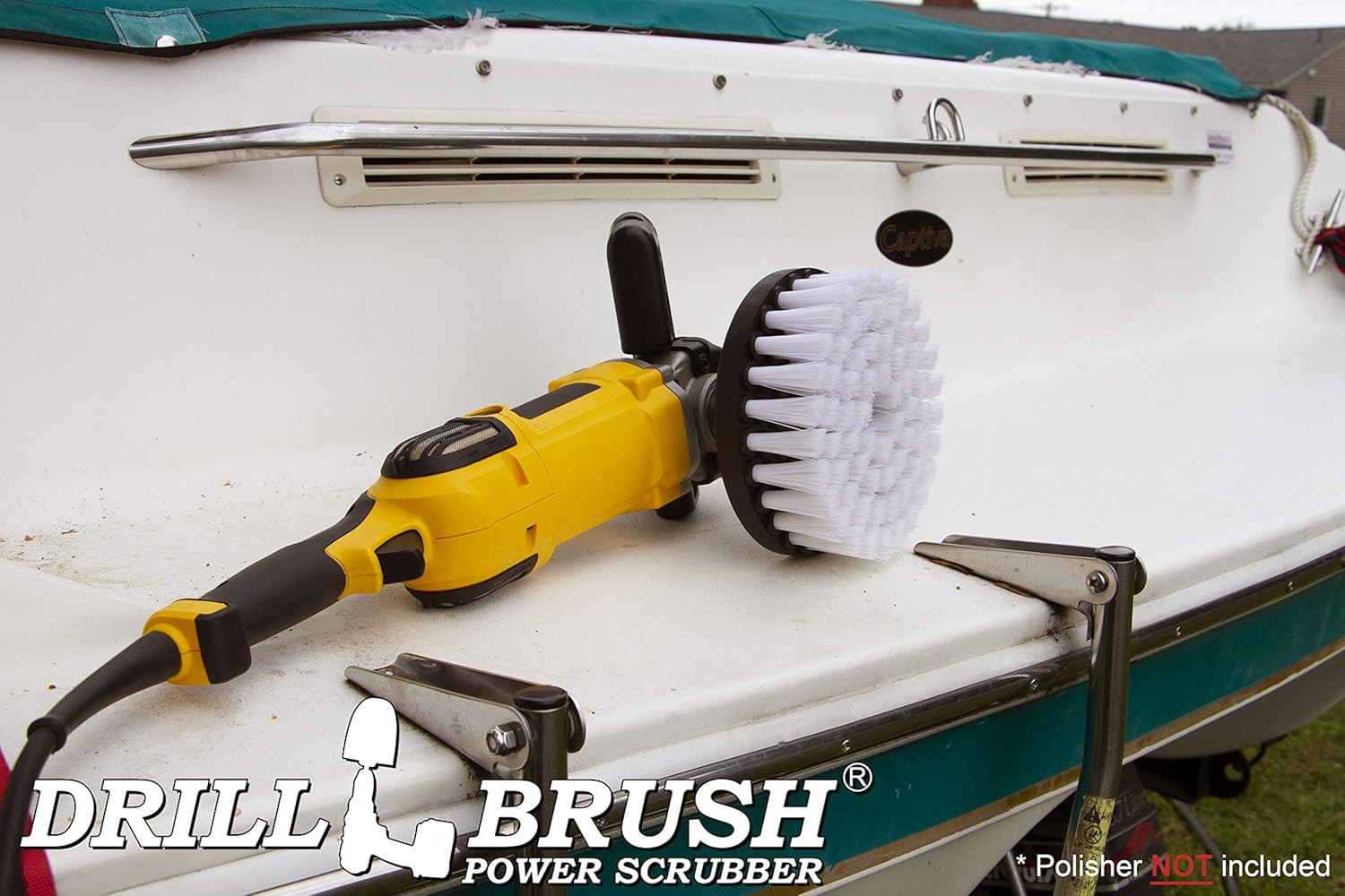 Carpet Cleaner Scrub Brush for Polisher – 7 Inch Soft White Drillbrush with 5/8