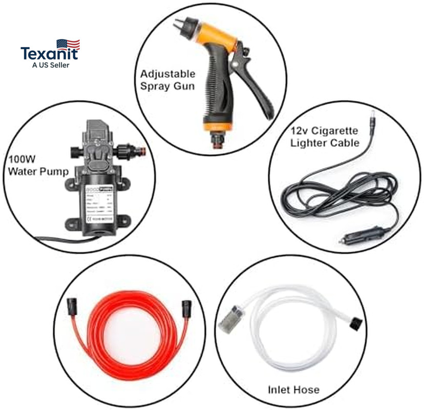 Portable Intelligent Electric Pressure Washer Pump 100W 160 PSI 12V Portable Pre