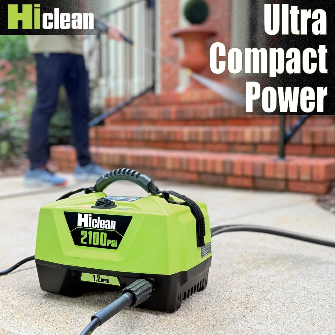 Hiclean Electric Pressure Washer 2100 PSI – Portable Power Washer for Car Detail
