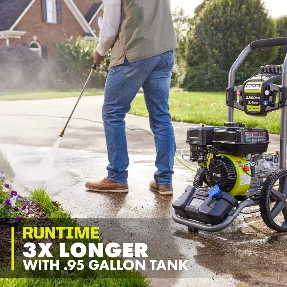 3300 PSI 2.4 GPM Cold Water Gas Pressure Washer with 212Cc Engine and Water Broo