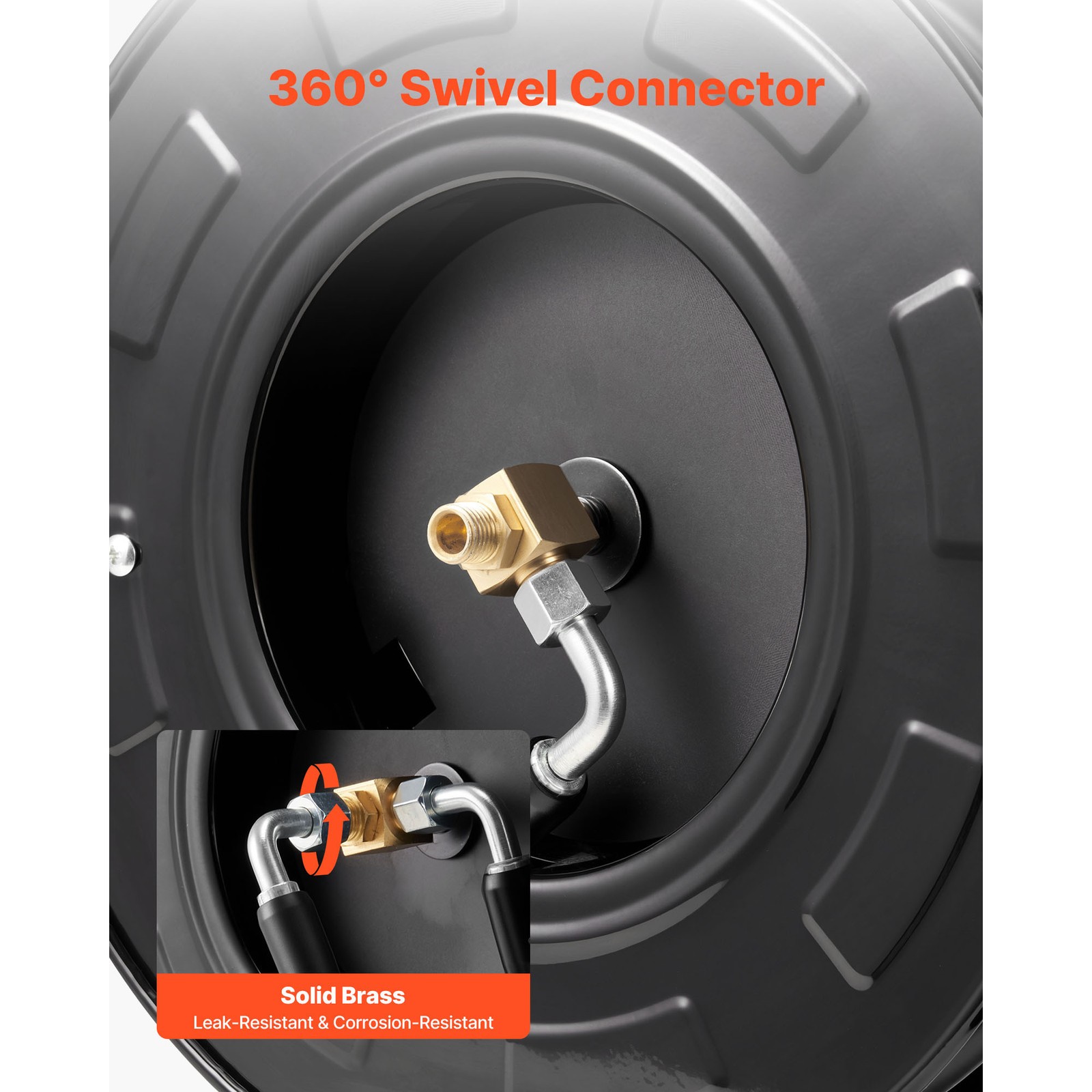 Uimoso Retractable 60ft Pressure Washer Hose Reel, 1/4in, 4000 PSI Auto Rewind