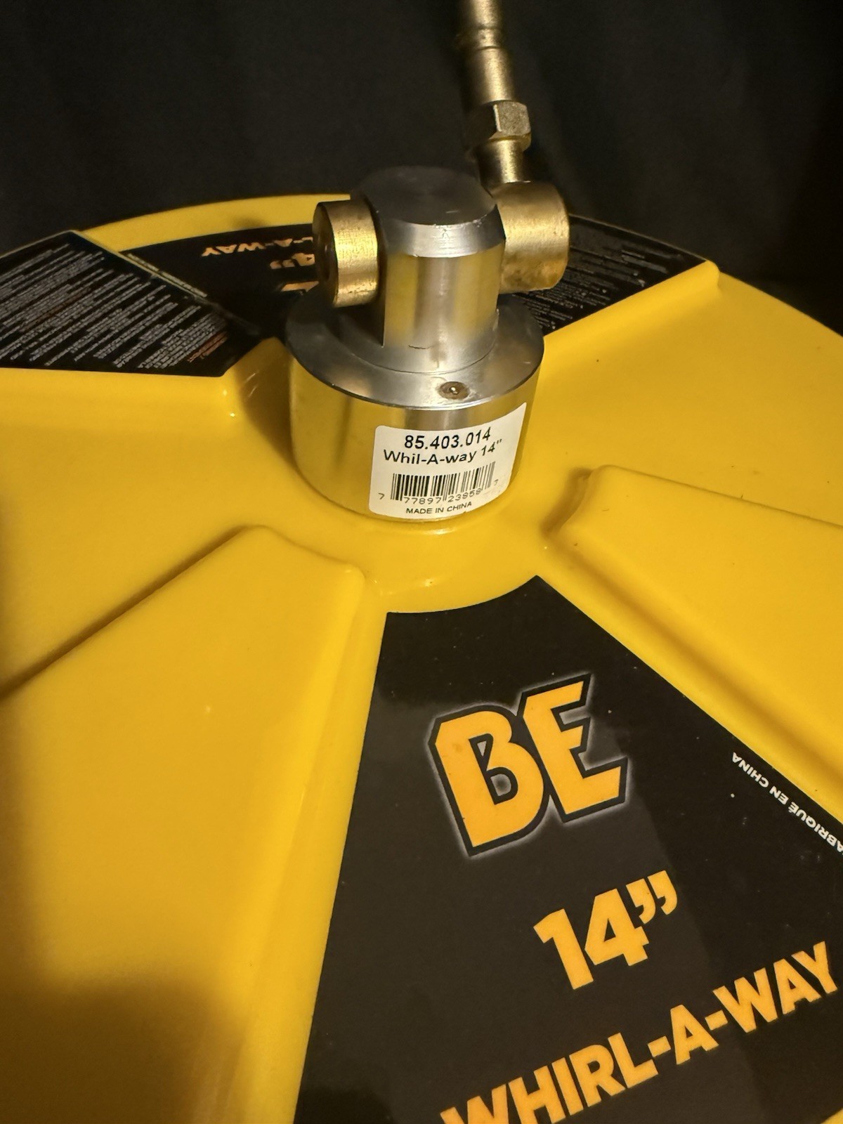 BE PRESSURE 85.403.014 14″ Whirl-A-Way Flat Surface Cleaner Yellow