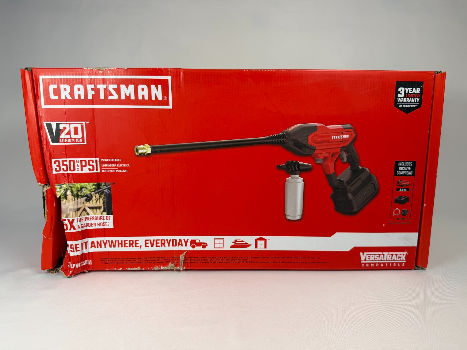 CRAFTSMAN V20 Cordless 350 MAX PSI Power Cleaner (BATTERY AND CHARGER INCLUDED)