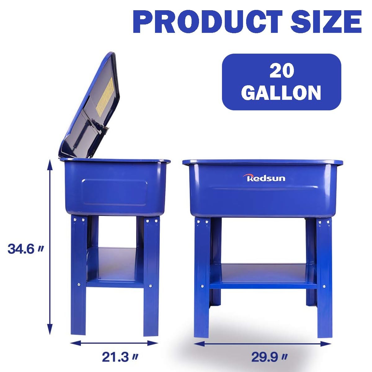 Red Sun Parts Washer 20 Gallon Cabinet Electric Solvent Pump Portable Automot…