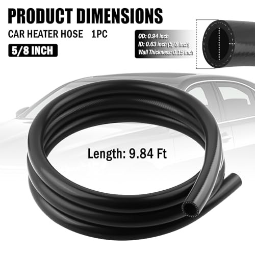 9.84Ft Heater Hose for Cars,Silicone Flexible Radiator Hose as Air/Water
