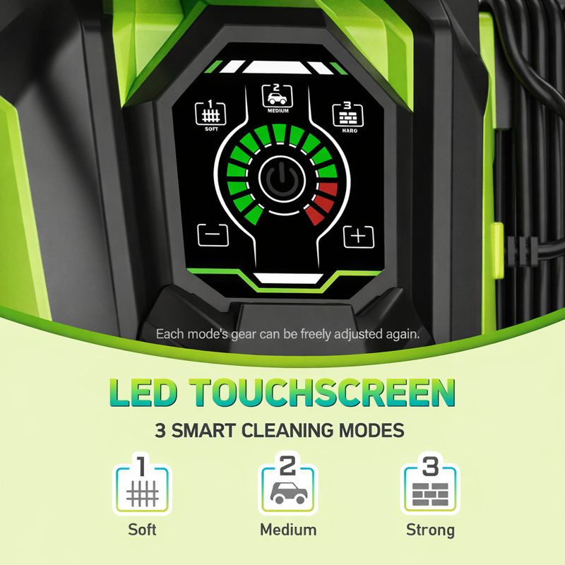 Pressure Washer 4500PSI-Max 3.2GPM with Adj-15-Level Touch Screen car,home,yard