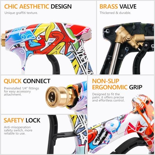 Foam Cannon Kit with Graffiti Short Pressure Washer Gun Red-Foam Cannon Kit