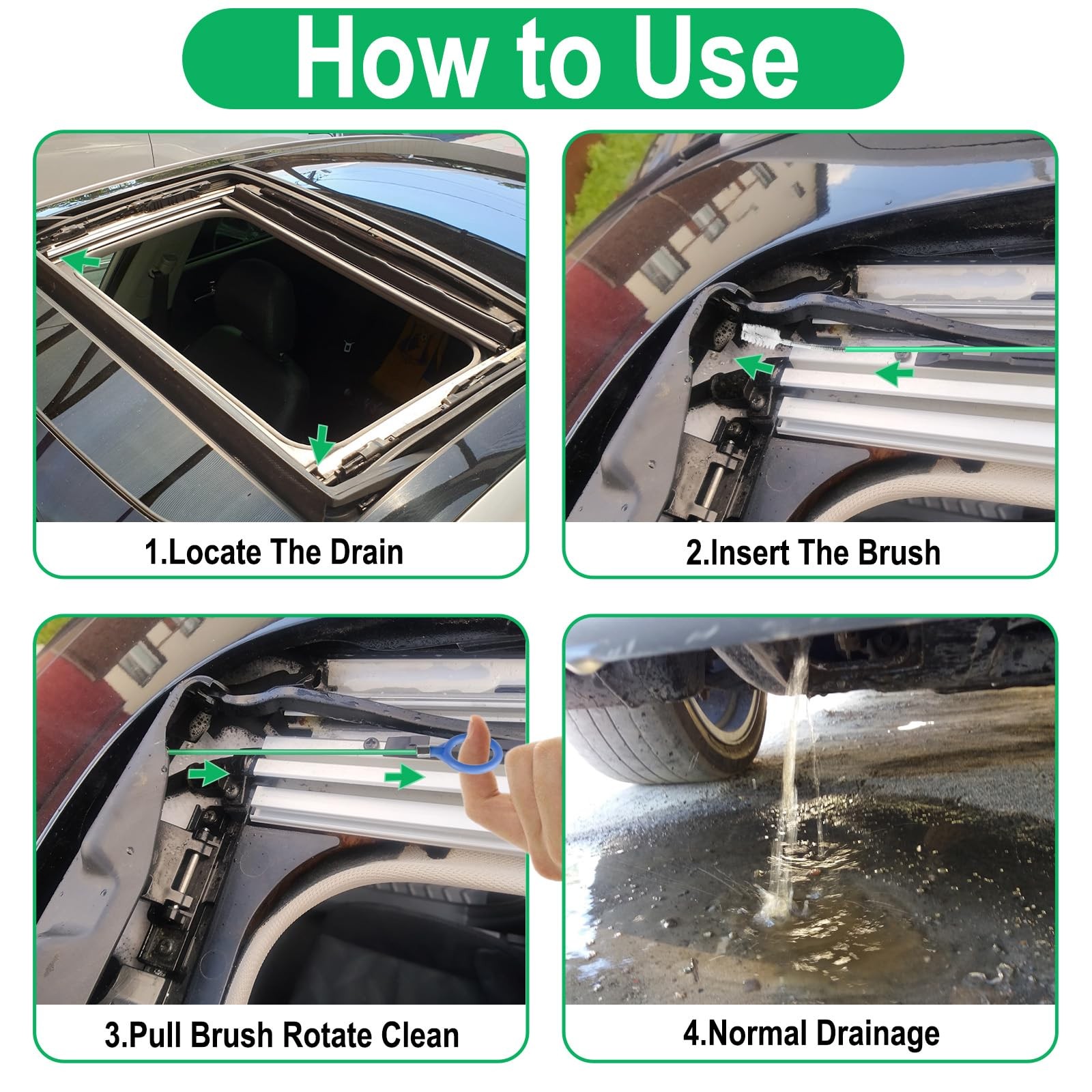 Auto Sunroof Drain Cleaning Tool, 78 Inch Flexible Tube 78