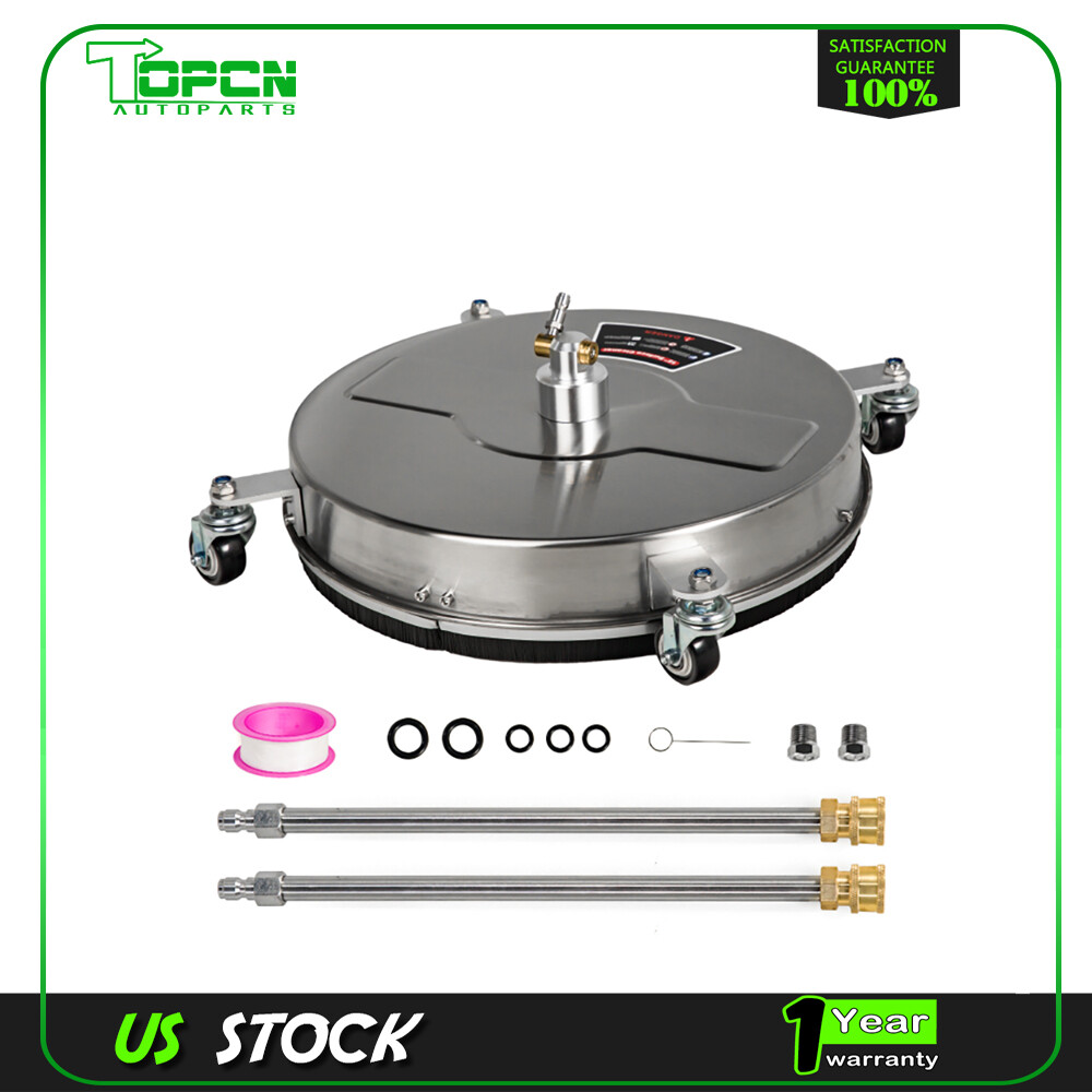19″ Pressure Washer Surface Cleaner with 4 Wheels Stainless Steel Housing