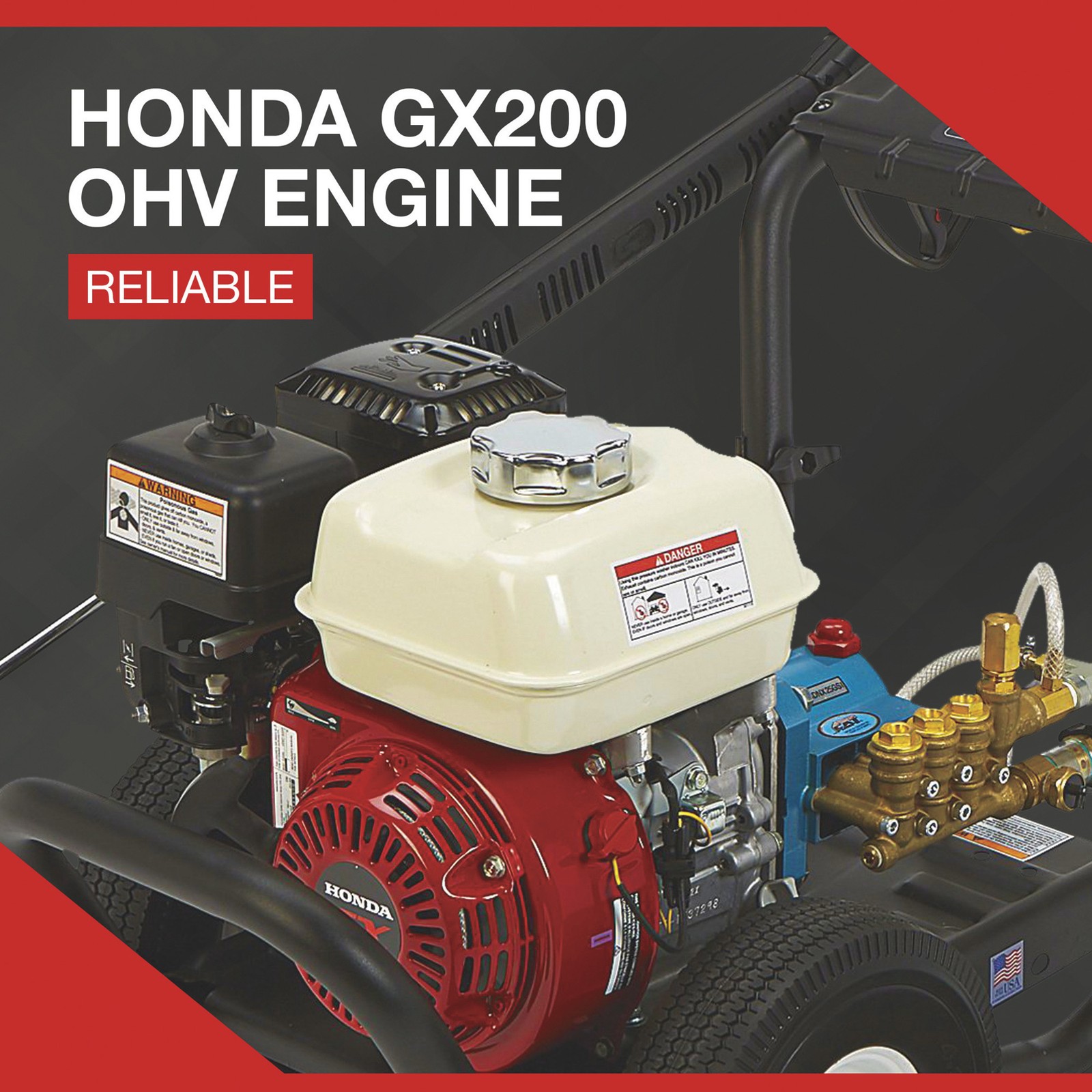 NorthStar Gas Cold Water Pressure Washer, Honda GX200 OHV Engine, 3300 PSI, 2.5