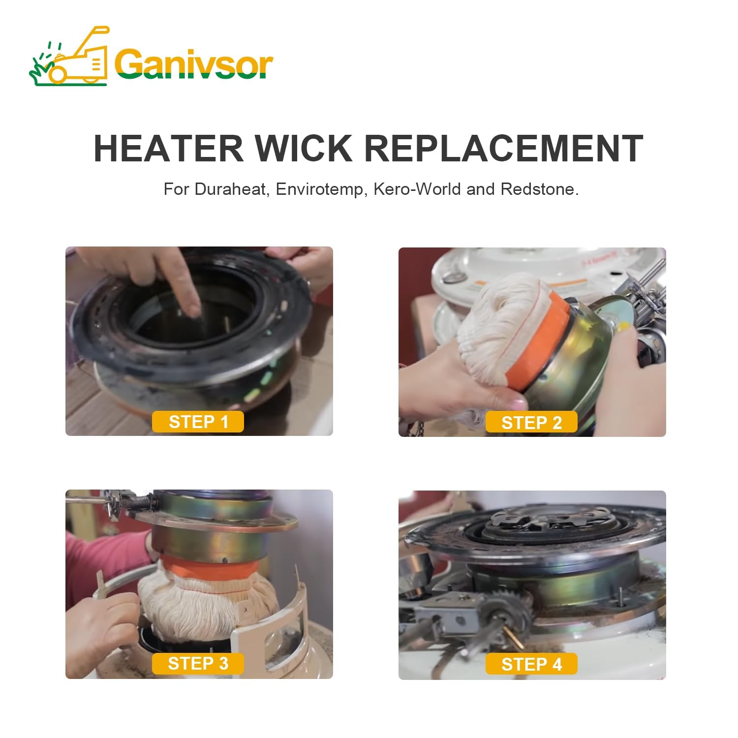 Ganivsor 32225 Kerosene Heater Wick for Kero World KW-24C DuraHeat White