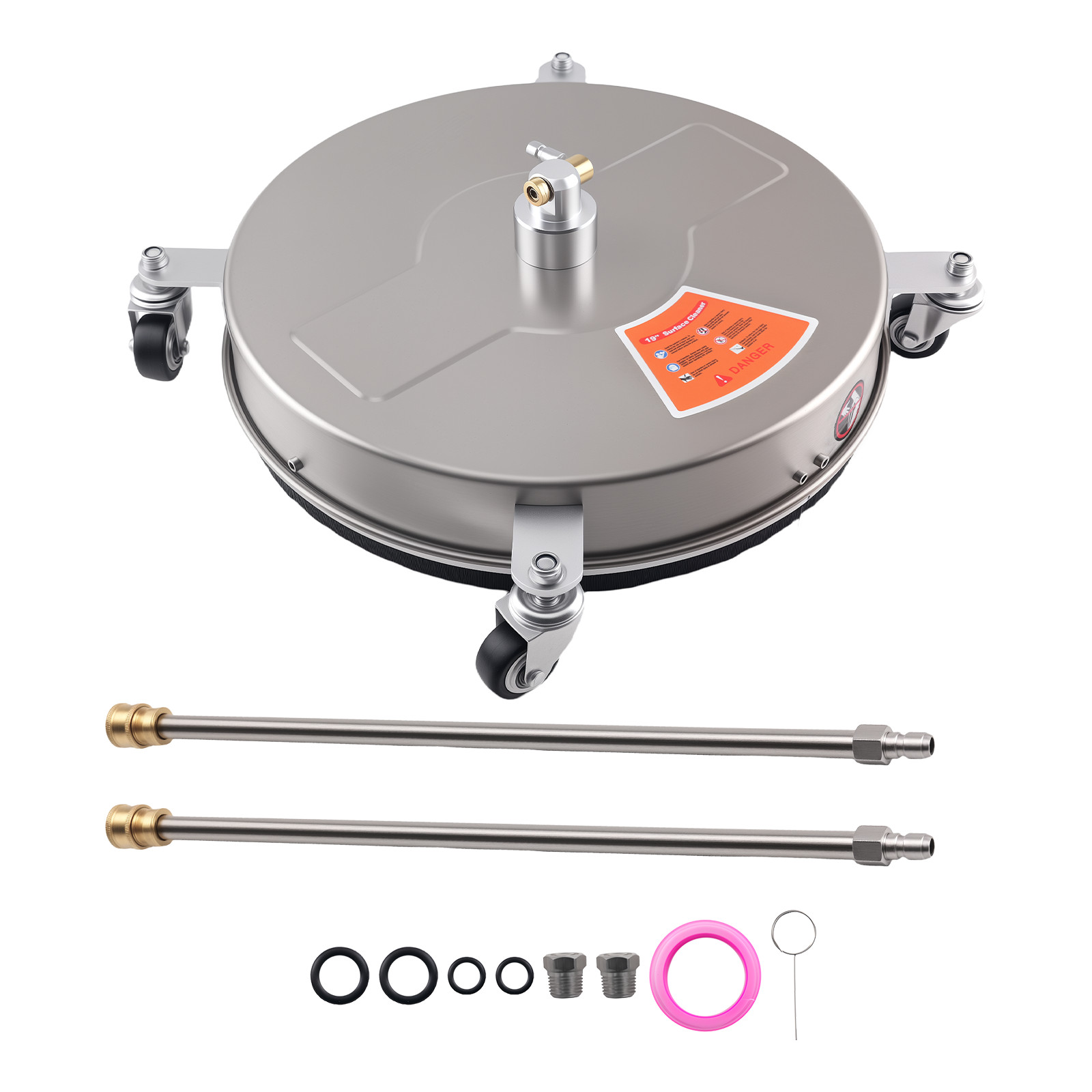 19 Inch Pressure Washer Surface Cleaner 4200 PSI Stainless 1/4″ Plug Wheels