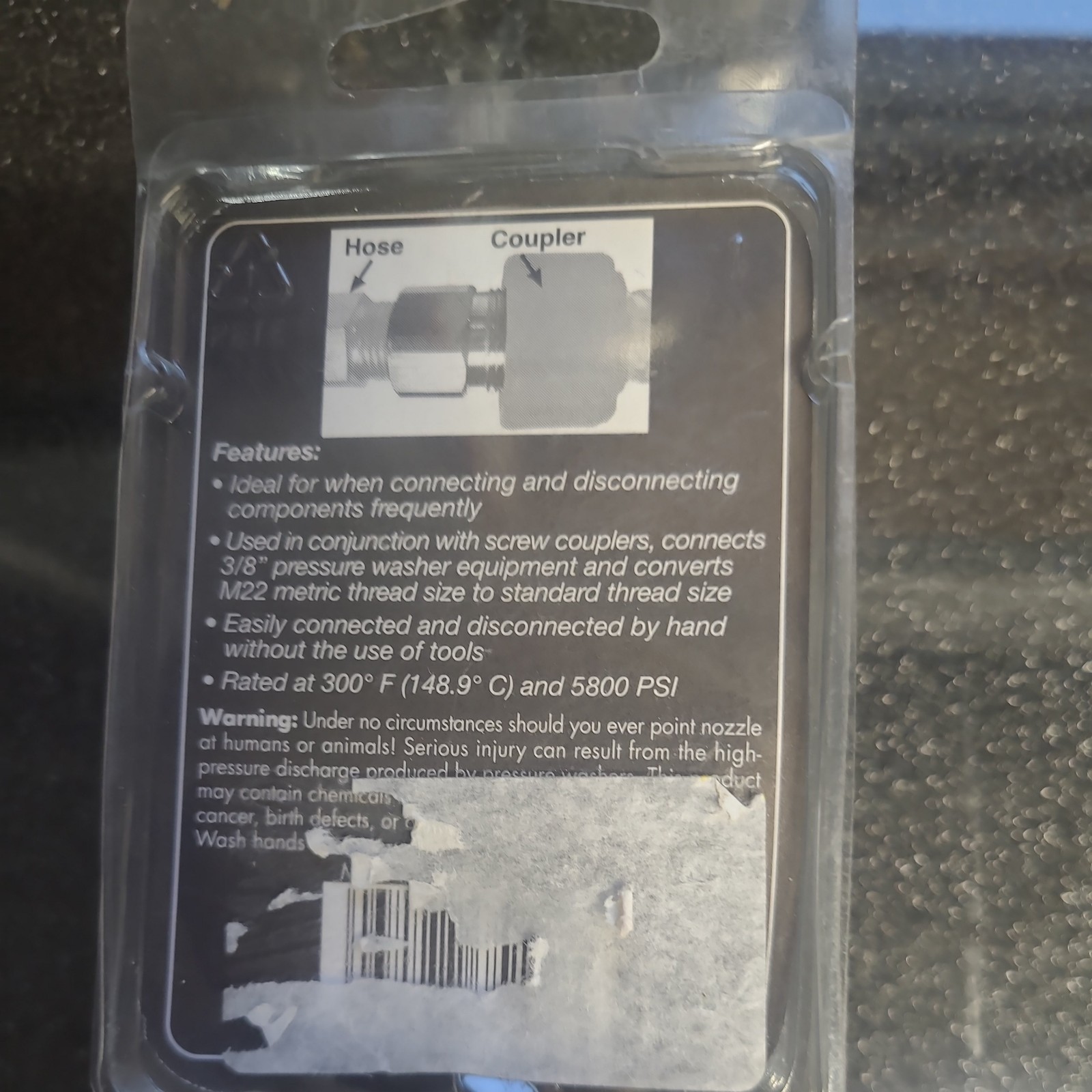 Forney 75116 Pressure Washer Accessories, FNPT Screw Nipple, M22M to 3/8″ FNPT
